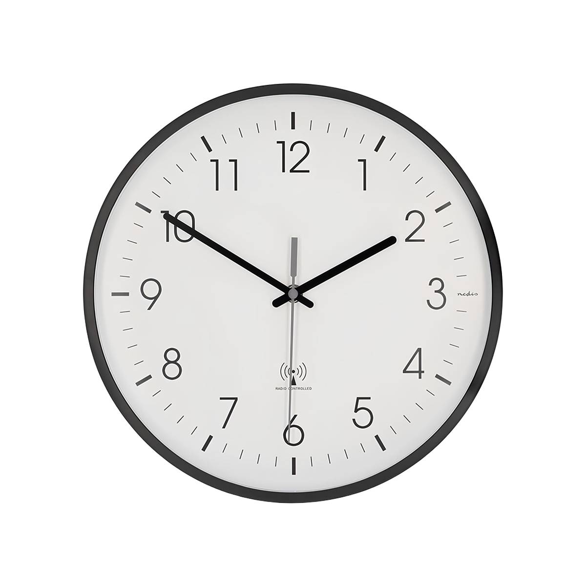 Funkuhr Wanduhr 30 cm leise automatische Synchronisation Weiß-Schwarz