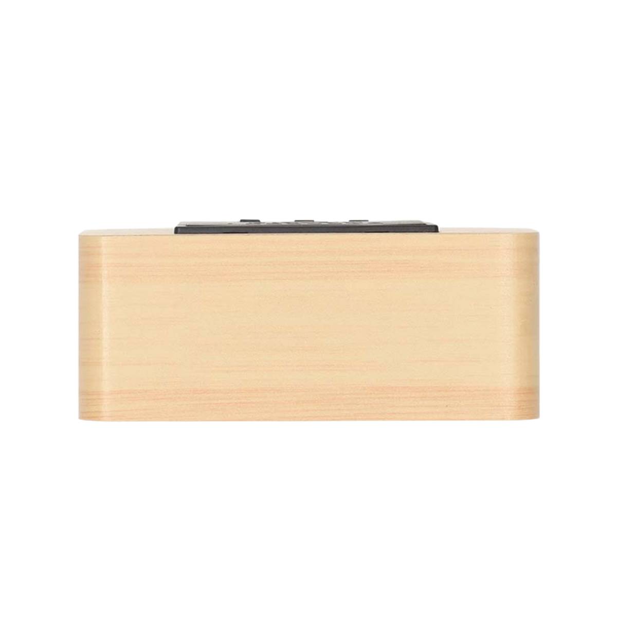 Holz Tischwecker mit LED Anzeige und Snooze Funktion Braun