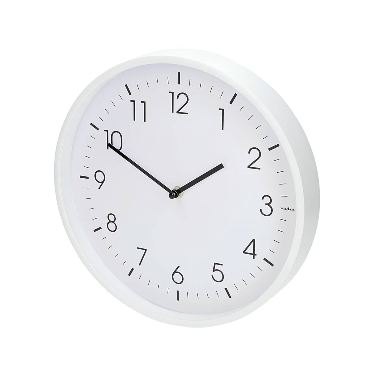 Wanduhr 30 cm geräuschloses Uhrwerk leichter Rahmen Weiß