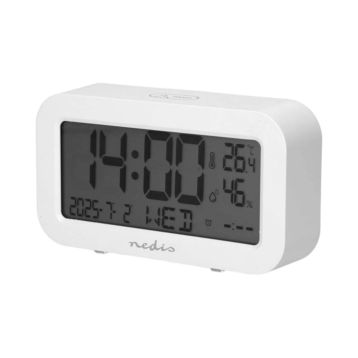 Digitalwecker mit LCD Anzeige Datum Temperatur und Snooze Weiß