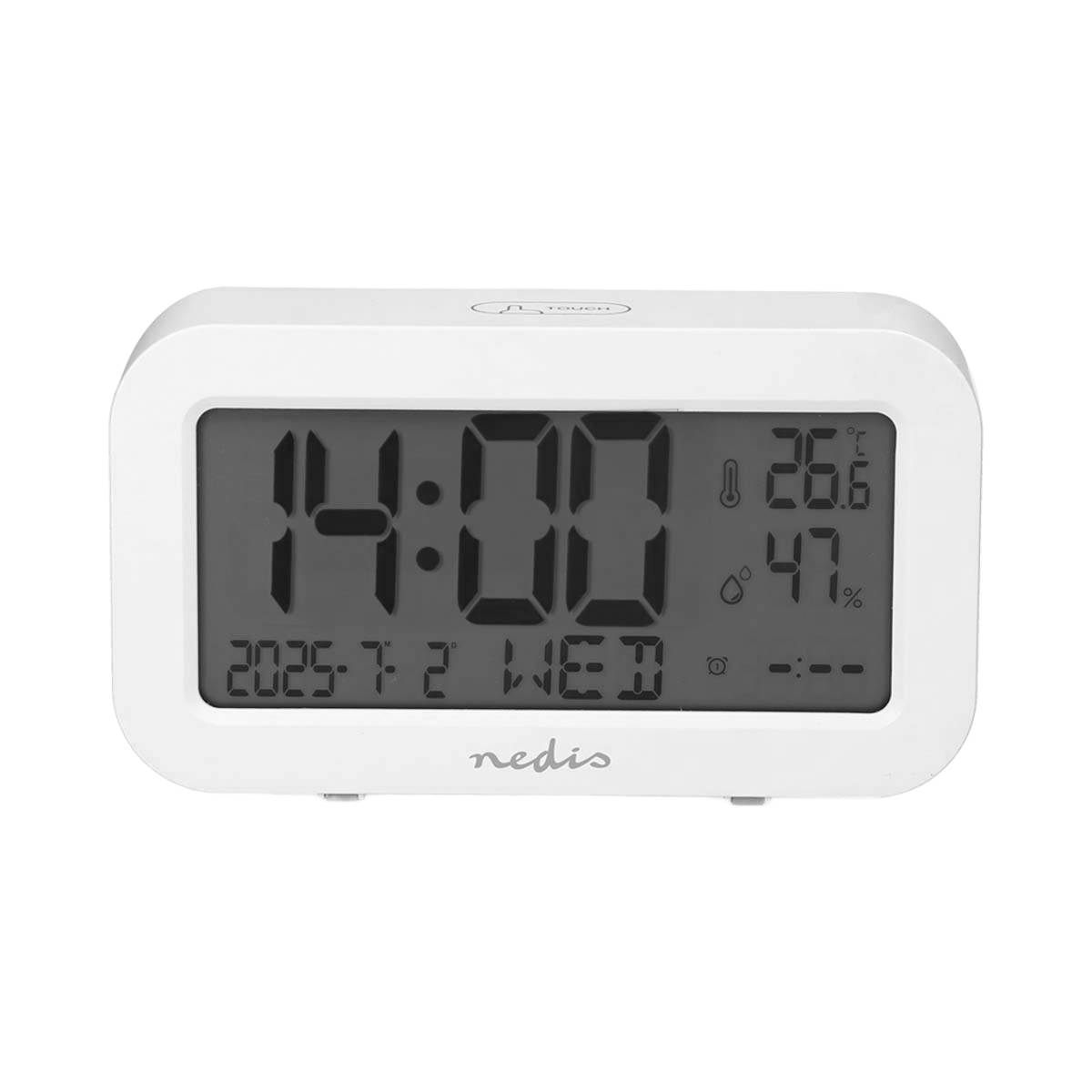 Digitalwecker mit LCD Anzeige Datum Temperatur und Snooze Weiß