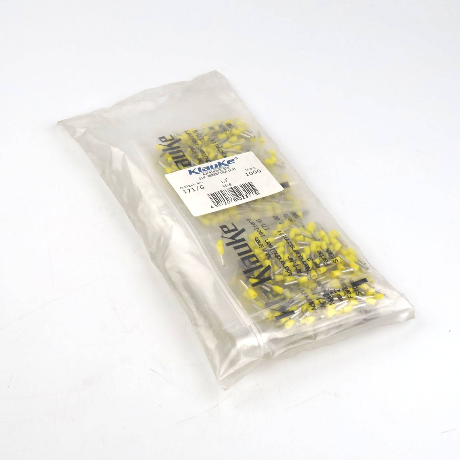 Klauke 171G, Gelb, Männlich, Gerade, 1 mm², 14,6 mm, 100 Stück(e)