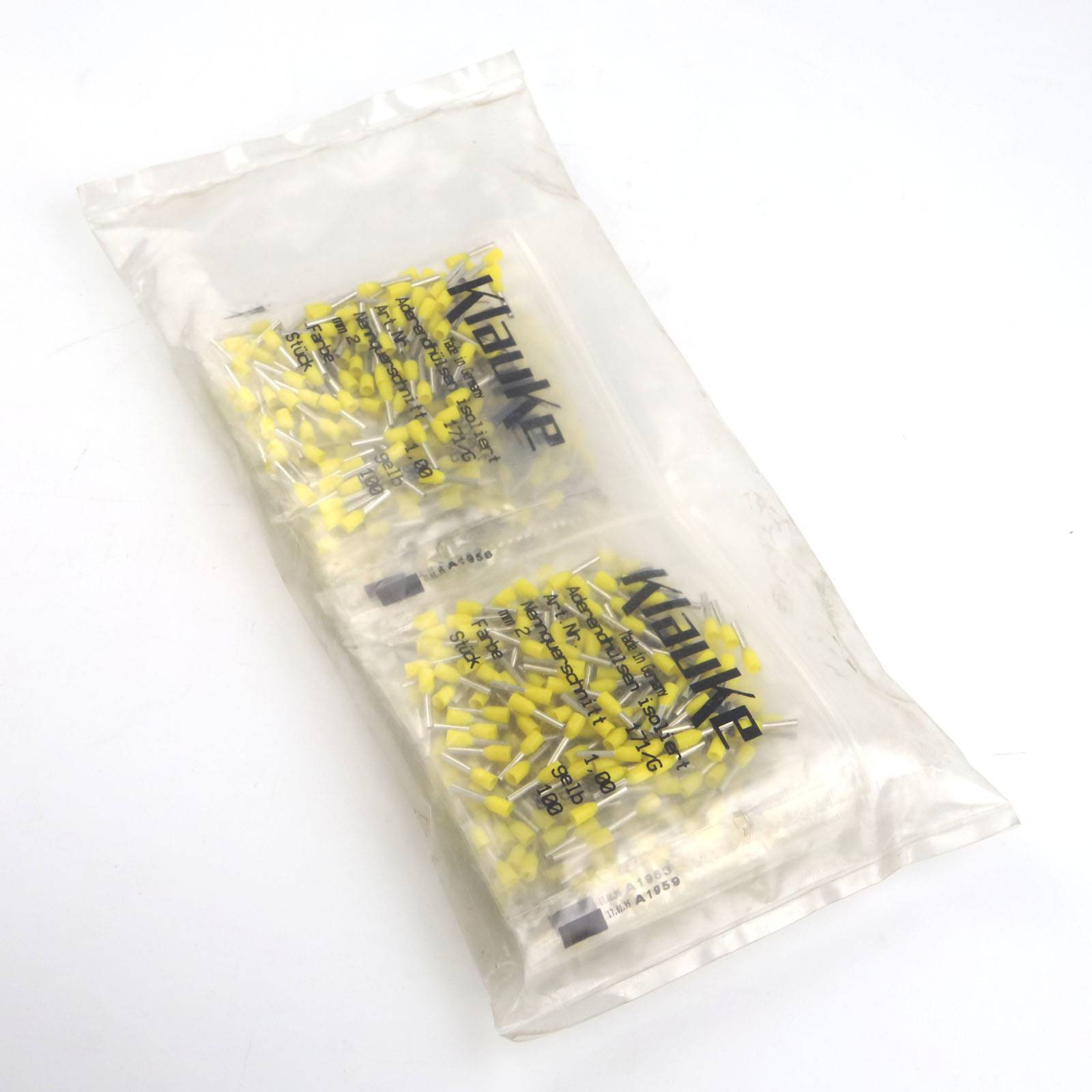 Klauke 171G, Gelb, Männlich, Gerade, 1 mm², 14,6 mm, 100 Stück(e)