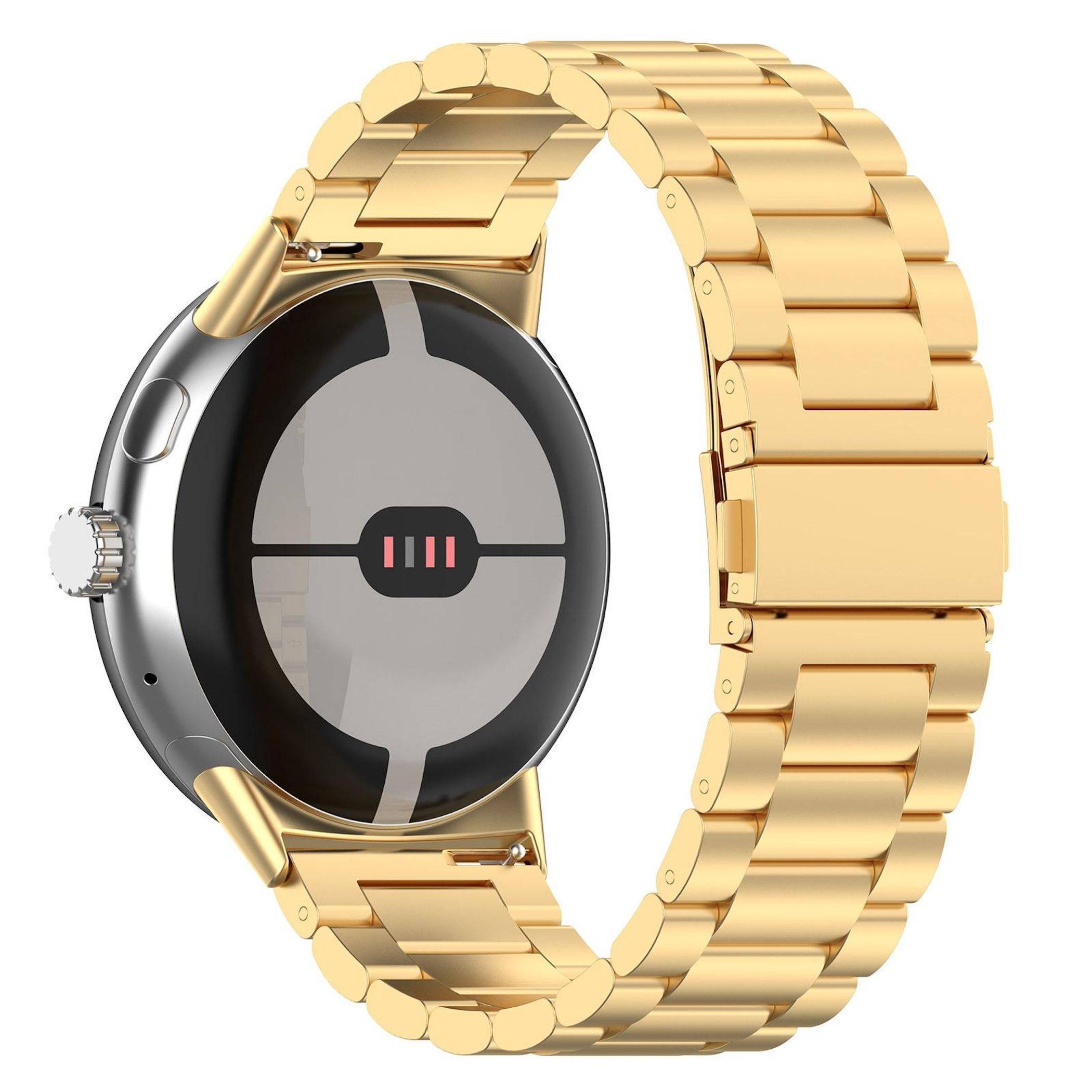 Edelstahl Armband für Google Pixel Watch 4 / 3 / 2 / 1 41mm Three Beads Gold