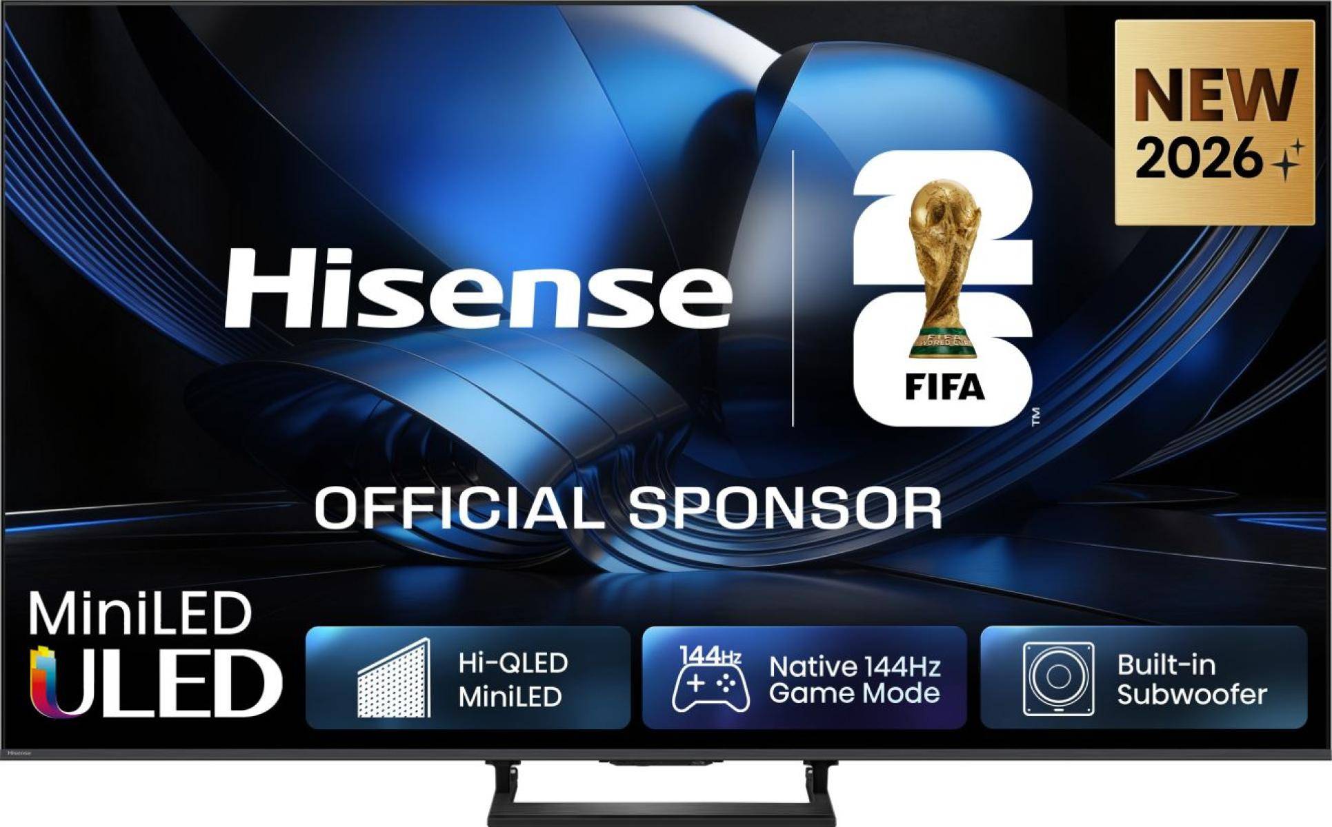 Hisense 100U7DSE, 2,54 m (100"), 3840 x 2160 Pixel, ULED, Smart-TV, WLAN, Schwarz, Grau