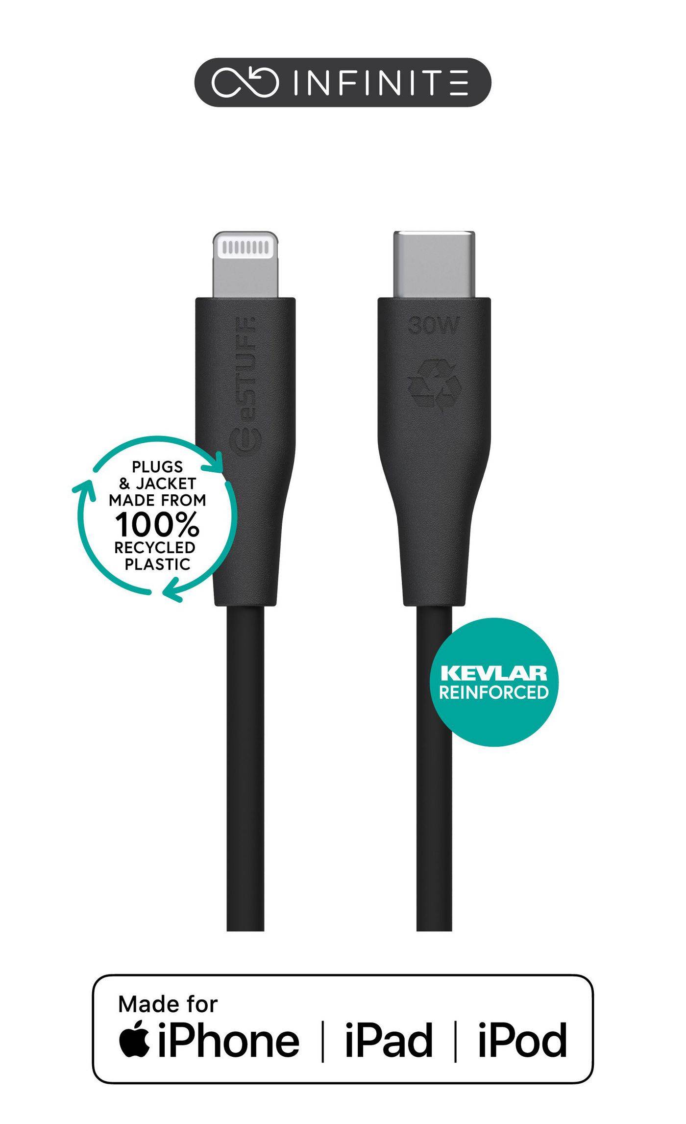 eSTUFF INFINITE GRS USB-C to Lightning Cable MFI - Kabel - Digital/Daten1 m