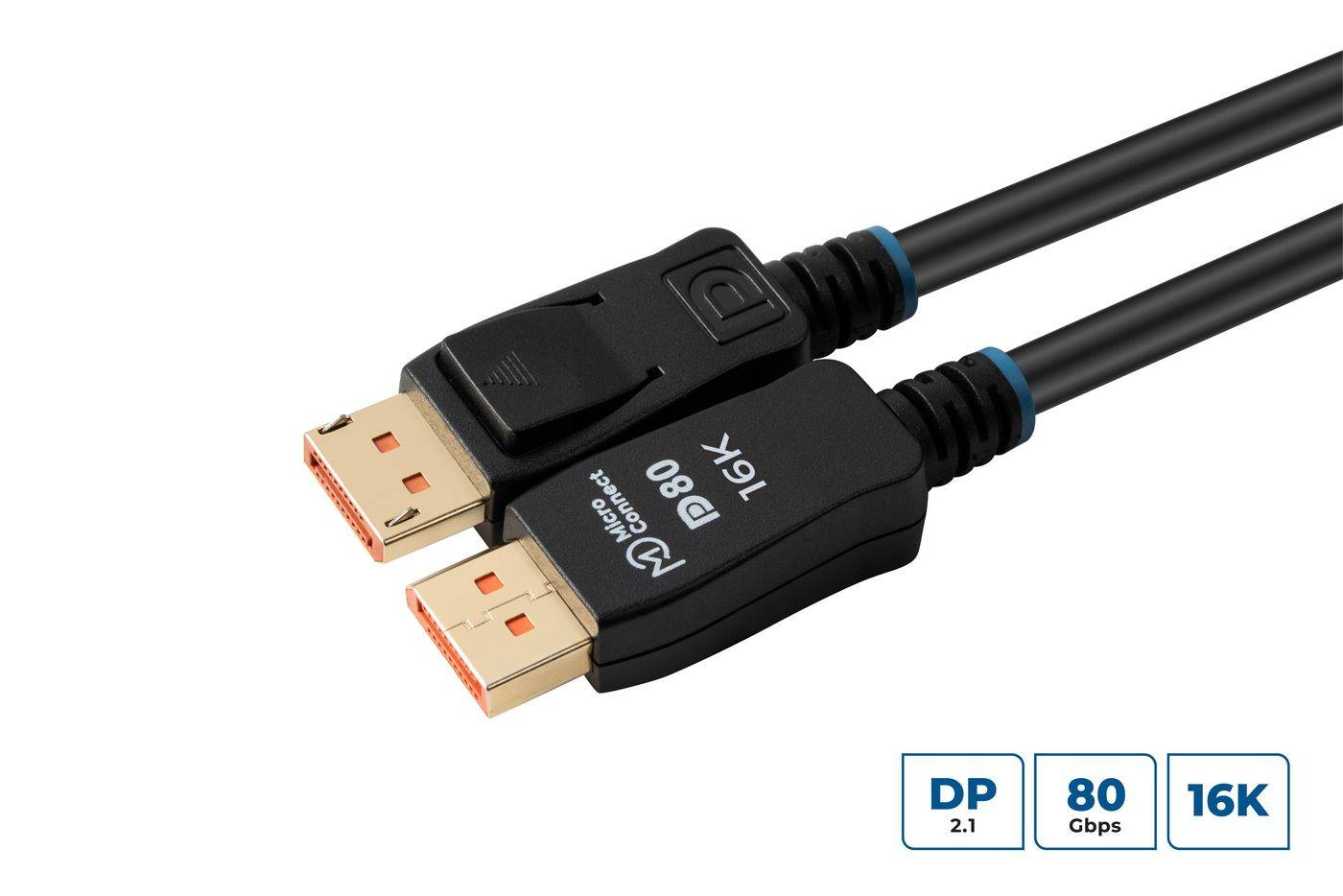 Microconnect MC-DP-MMG-200V2.1, 2 m, DisplayPort, DisplayPort, Stecker, Stecker, 15360 x 8640 Pixel