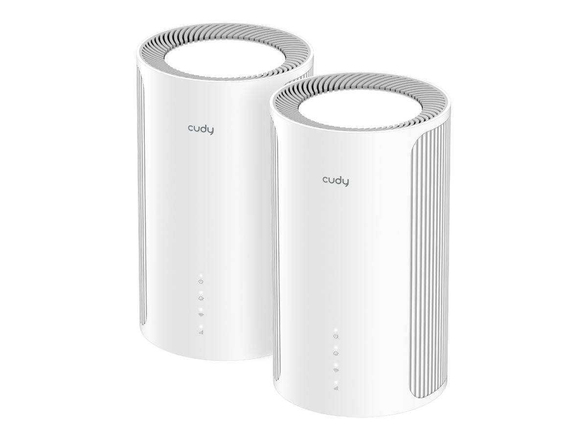 Cudy M11000 - 1.0 - WLAN-System - (2 Router) - bis zu 250 qm - Netz Wi-Fi 7, 1GbE, 2.5GbE Multi-Band (Packung mit 2)