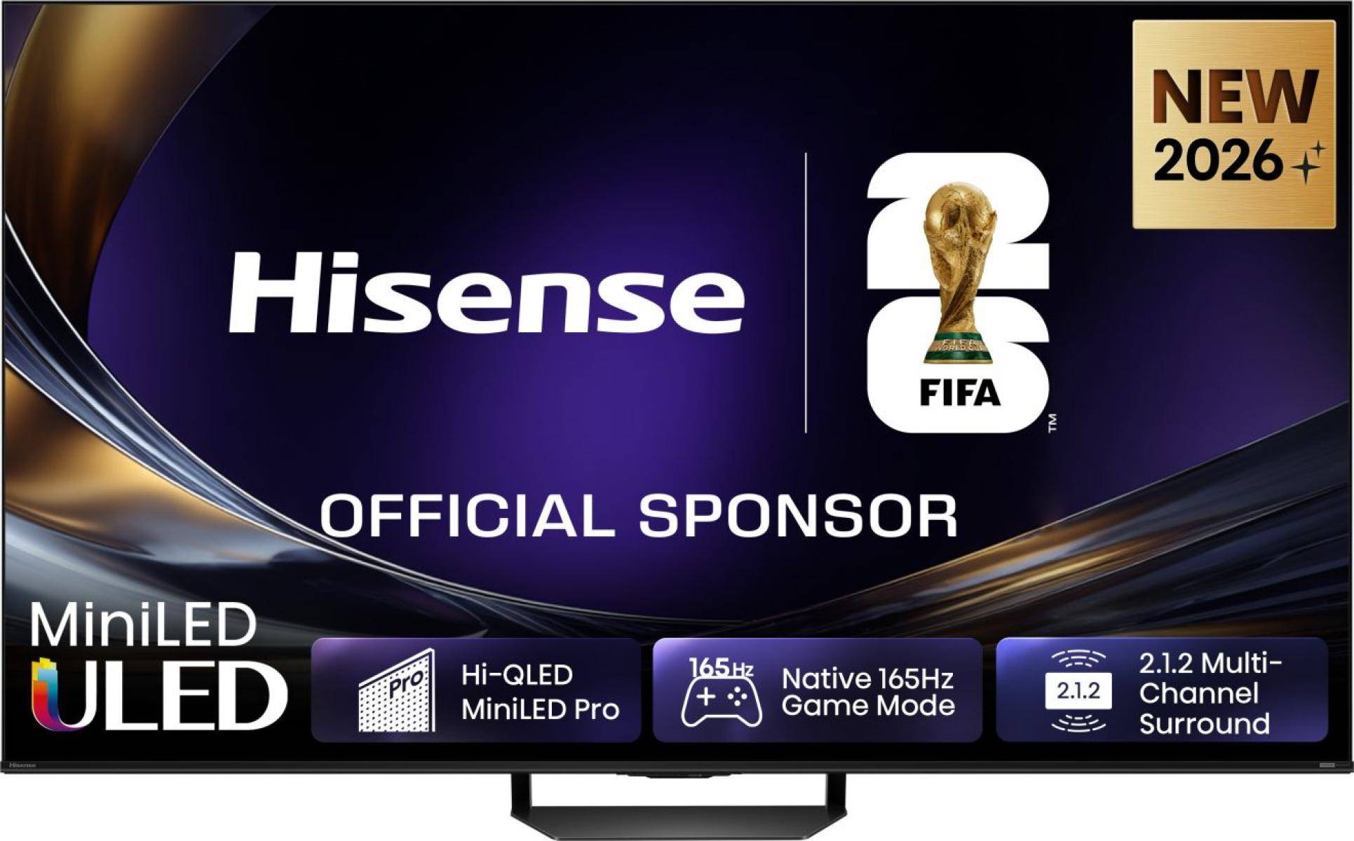 Hisense 55U7DS PRO, 139,7 cm (55"), 3840 x 2160 Pixel, ULED, Smart-TV, WLAN, Schwarz, Grau