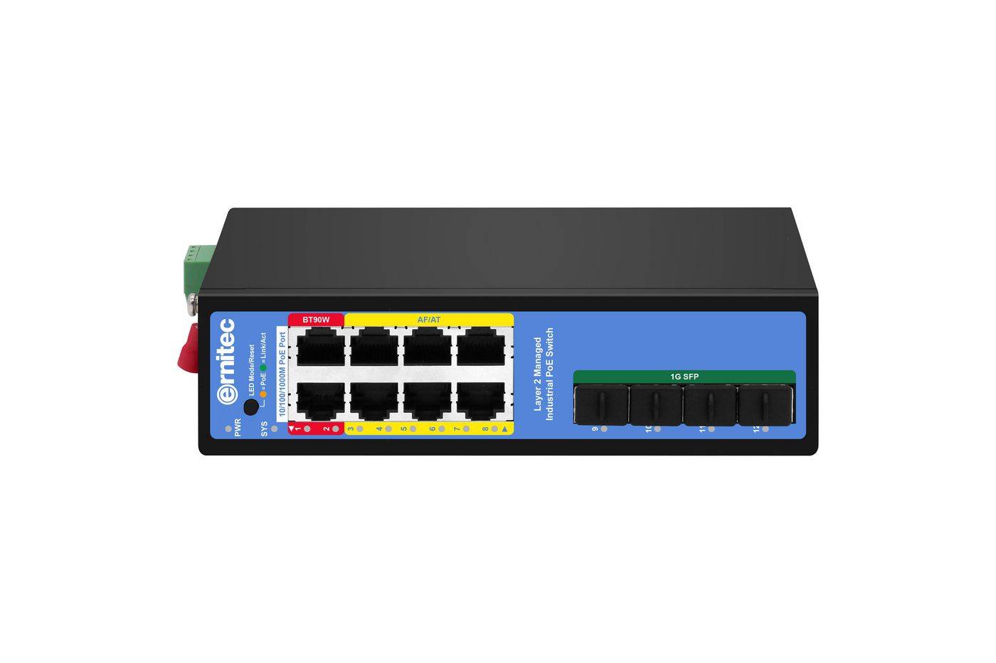 Switch - industrial, 1 console port - managed - 8 x 10/100/1000 (PoE)