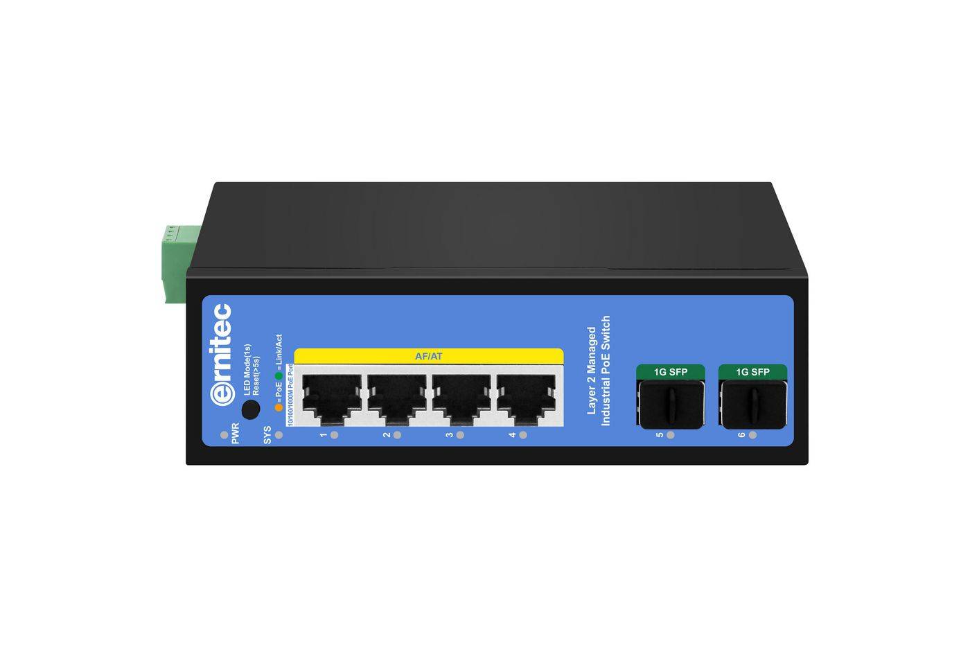 Switch - industriell - managed - 4 x 10/100/1000 (PoE)