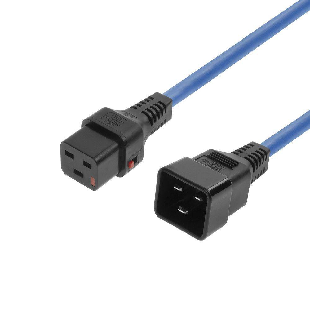 MicroConnect Powercord C19 IEC Lock - C20 blue 2m PC1358blue 2m - PC1358