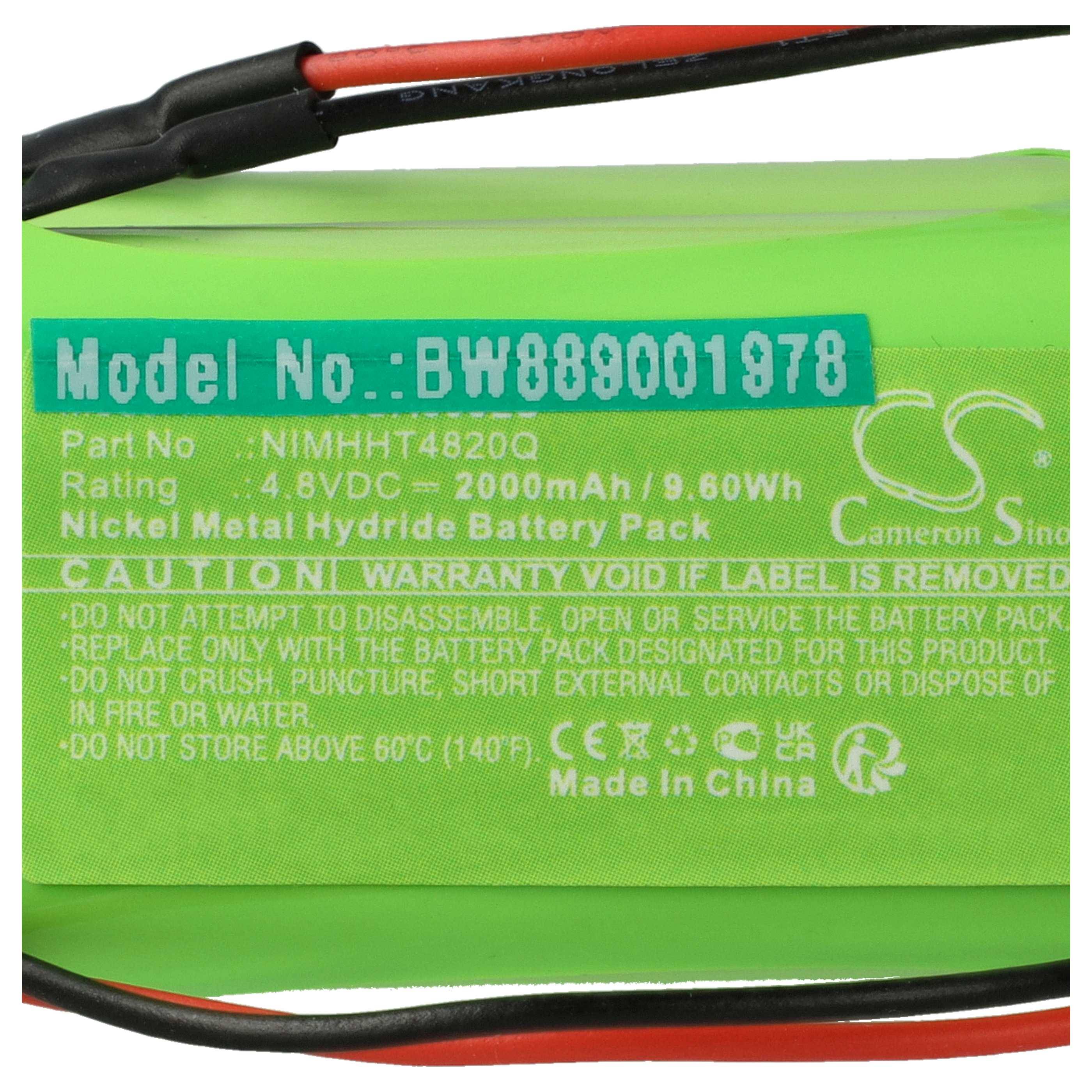 vhbw 5x Akku kompatibel mit ABM SCKBU013(SC), WK(G)(X)D013(SC), WEF(R)023SC Fluchtweg, Notfallbeleuchtung (2000 mAh, 4,8