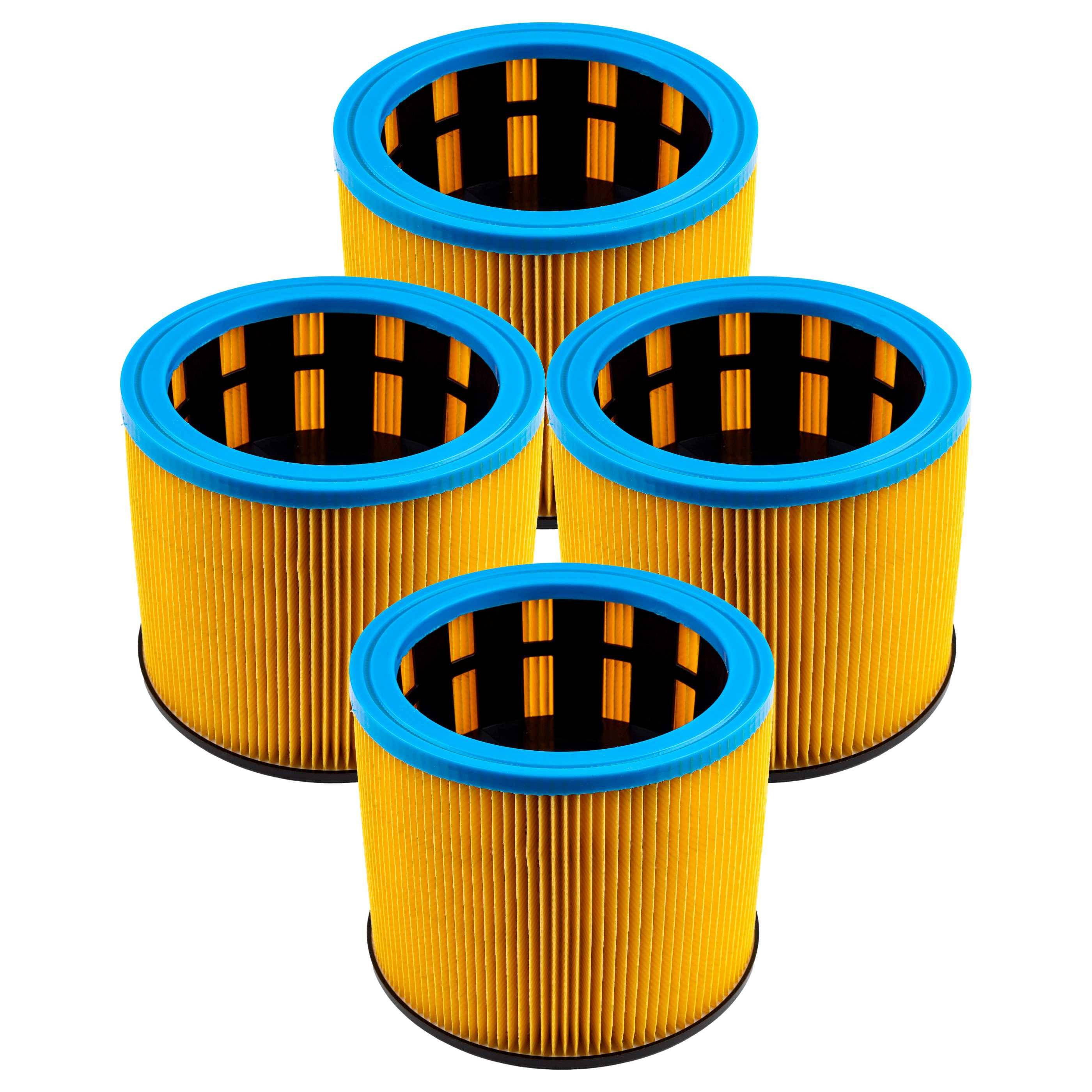 vhbw 4x Faltenfilter Ersatz für Starmix 413471, FP 7200 für Staubsauger - Patronenfilter Blau Gelb, 7200 cm²