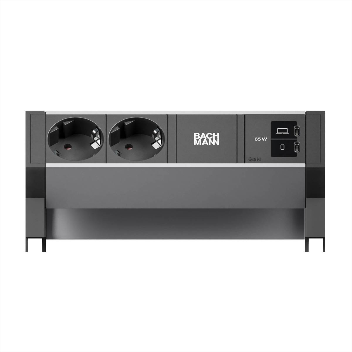 Bachmann DESK2 ALU BLACK 2xCEE7/3 BM0022046