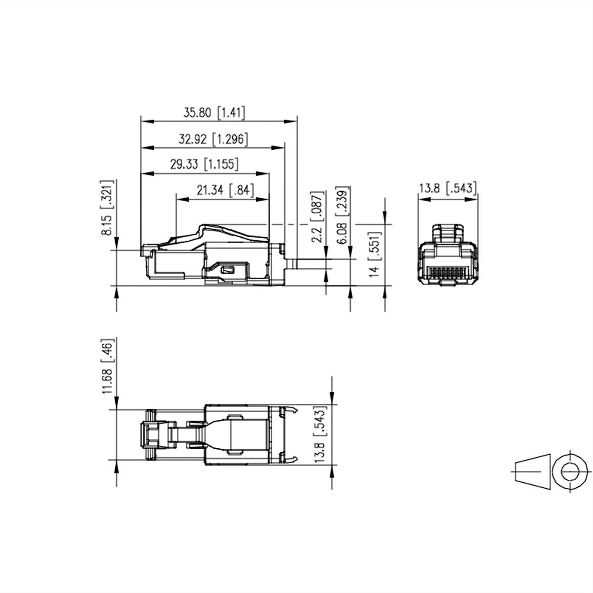 Metz Connect C6A RJ45 field plug ultra short