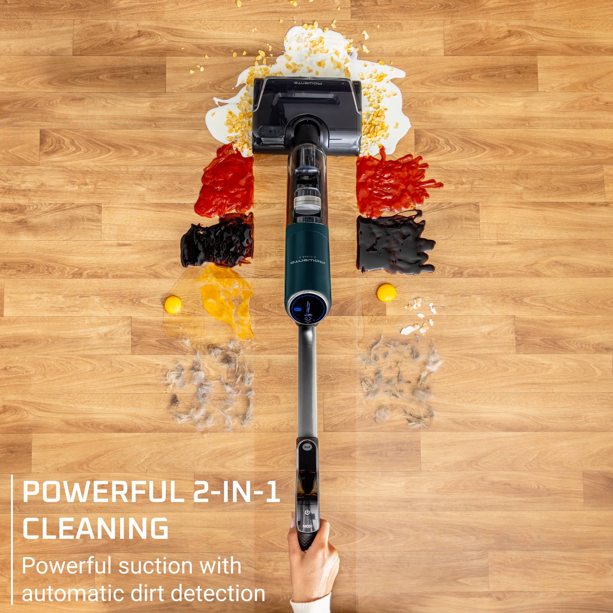 Rowenta X-Clean 7 GZ5735E0, Stabstaubsauger, Beutellos, Schwarz, Chrom, 0,5 l, Rechteckig, Trocken&amp;Nass