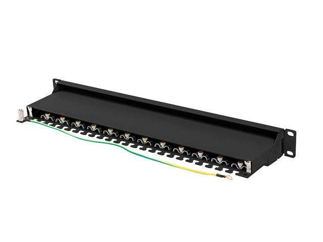 Lanberg PPS7-1024-B - Patch Panel - CAT 7 - STP - RJ-45 X 24 - RAL 9004, Schwarz - 1U - 48.3 cm (19")