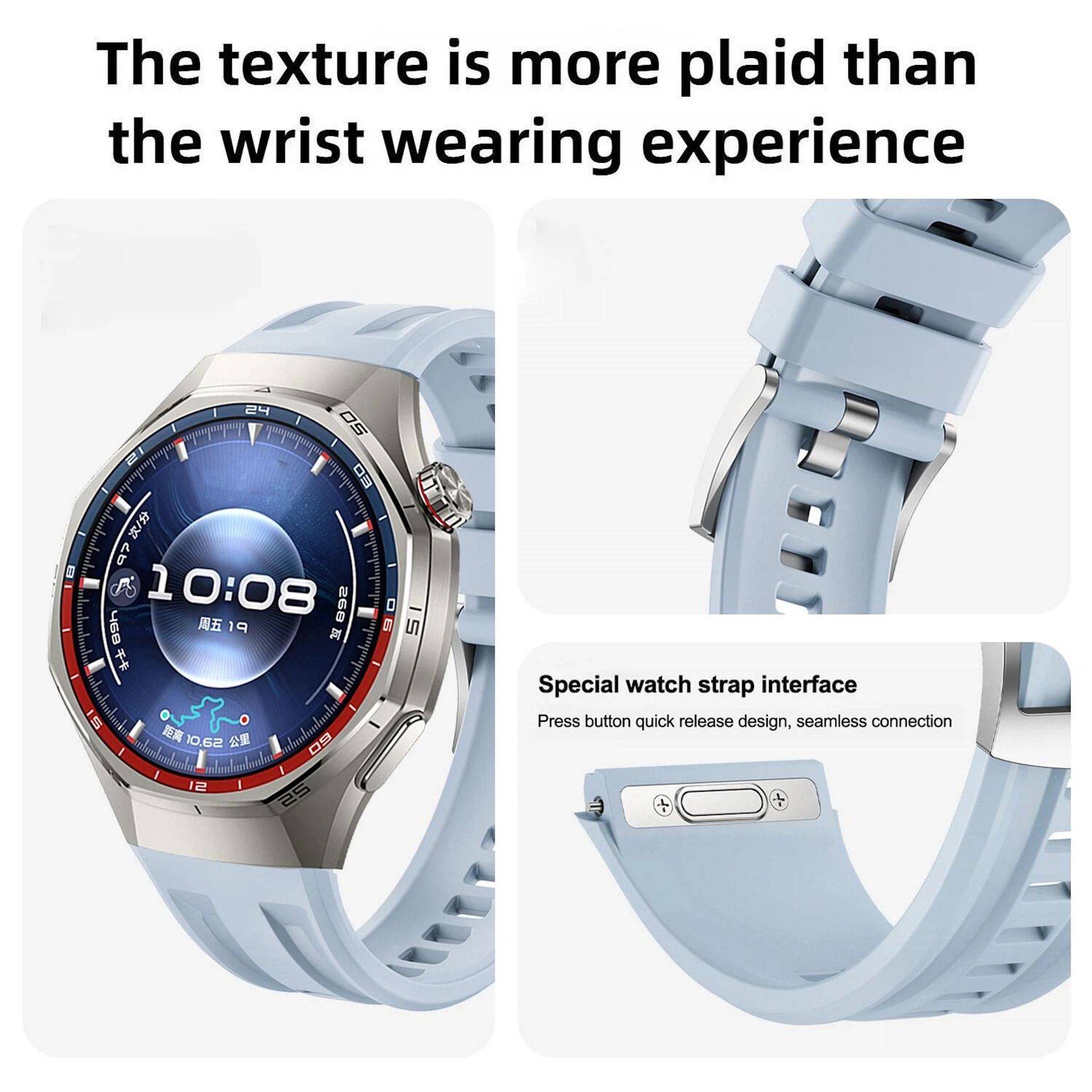 Silikon Armband für Huawei Watch GT 6 Pro Press Button &amp; Seamless Design Rot