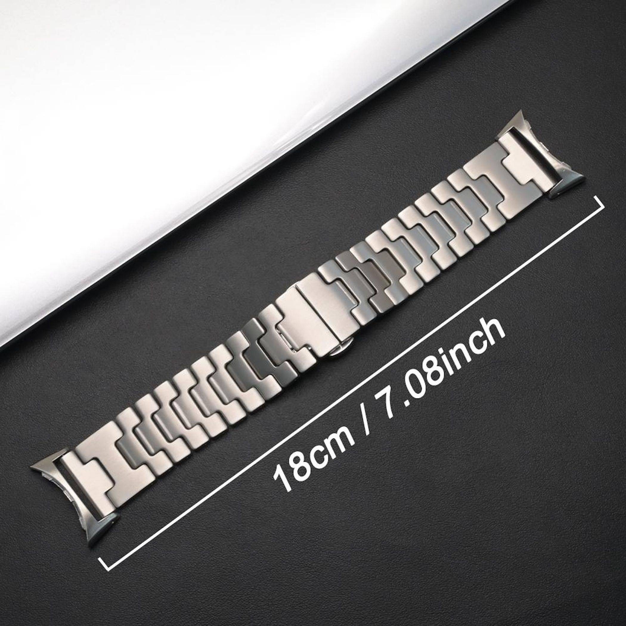Edelstahl Smartwatch Armband für Google Pixel Watch 4 / 3 45mm Butterfly Schwarz