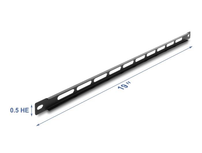 Delock 19? 0,5 HE Panel mit Kabelbinderbefestigung schwarz