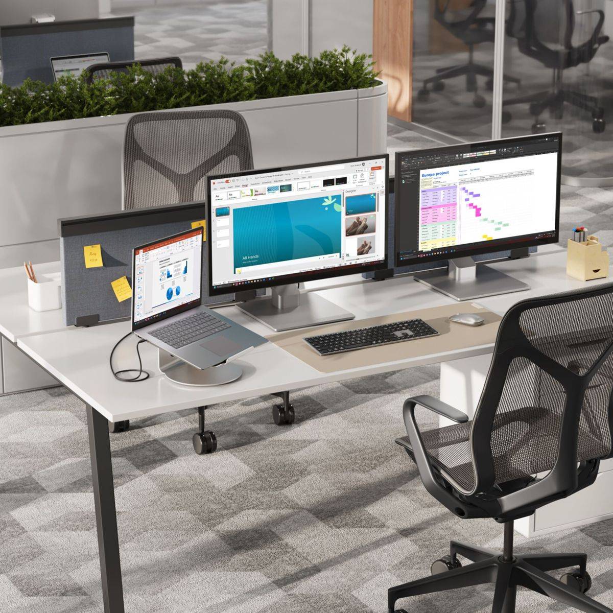 Elevate Dual Vertical Monitor Stand Silver