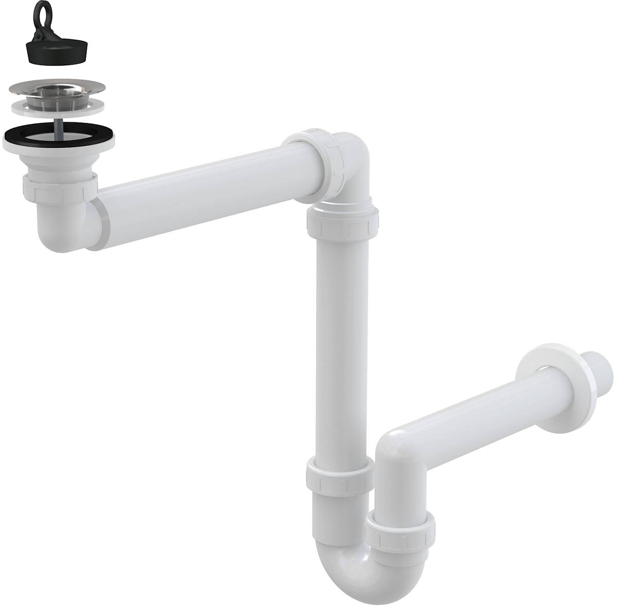 Alcadrain Raumsparsiphon DN 40 für die Waschbecken DN63