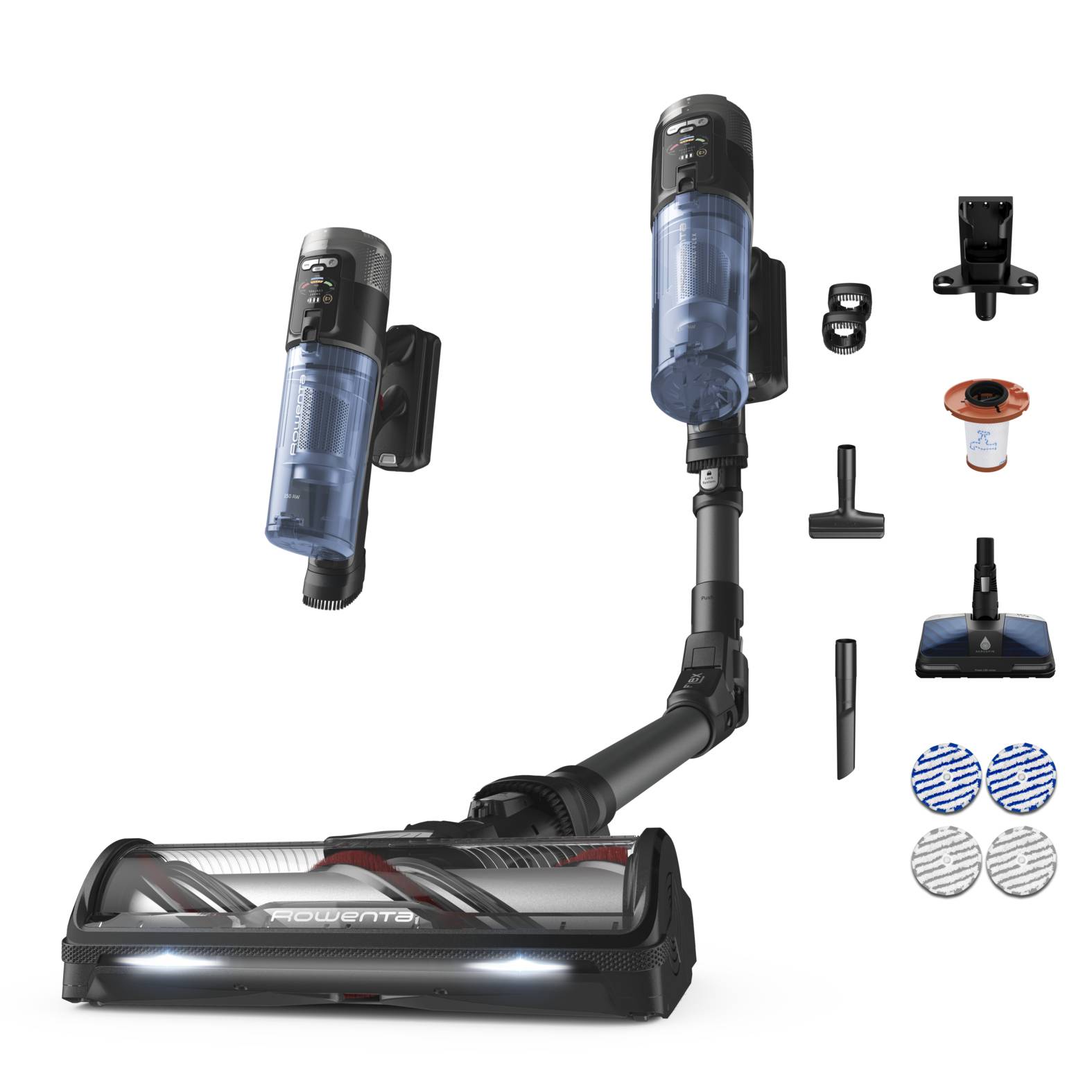 Rowenta X-Force Flex 12.60 Neo, Cordless Stick Vacuum Cleaner, Allergy Aqua, Deep-Cleaning Power, 2-in-1-Stabstaubsauger