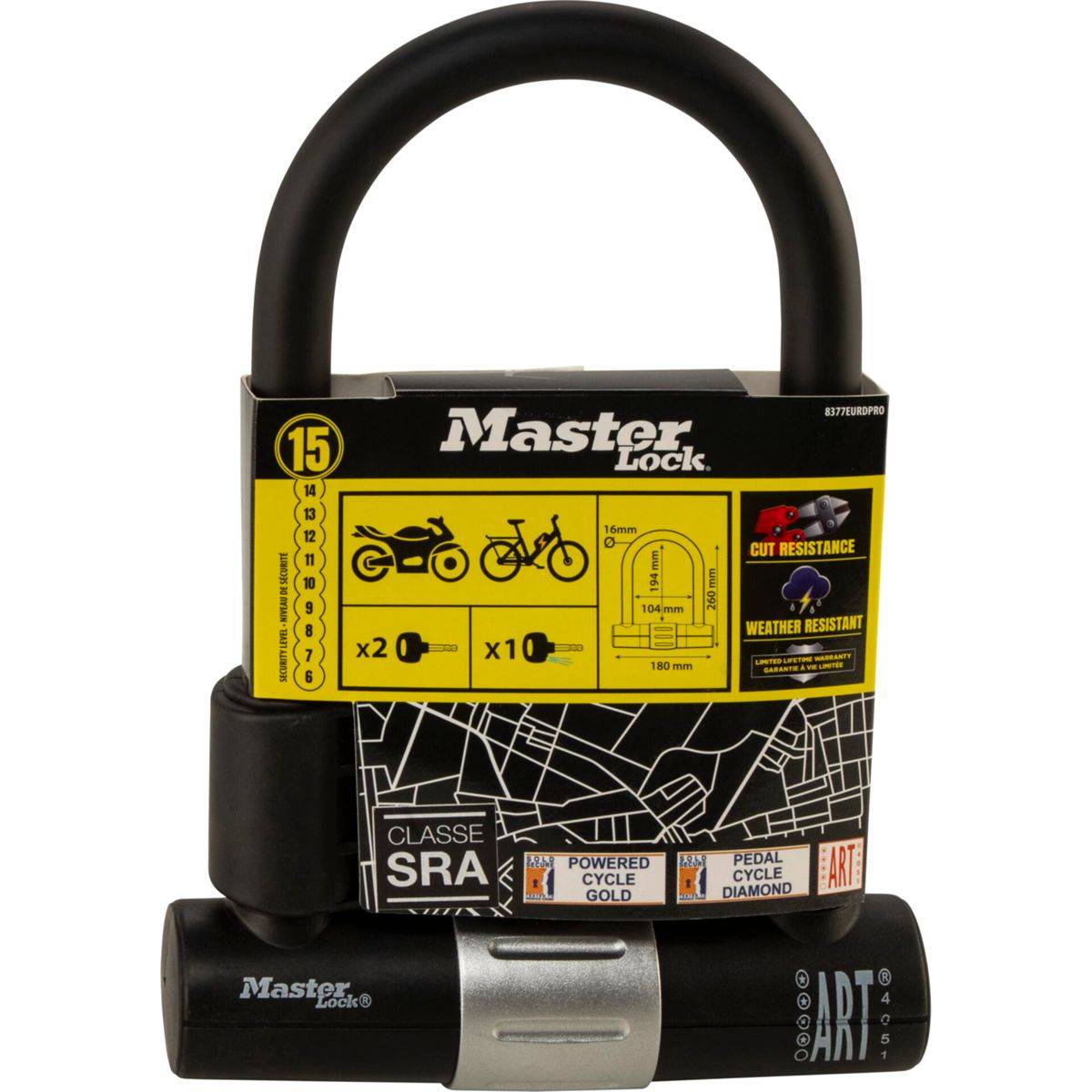 High Security U Lock Bügelschloss 8377EURDPRO