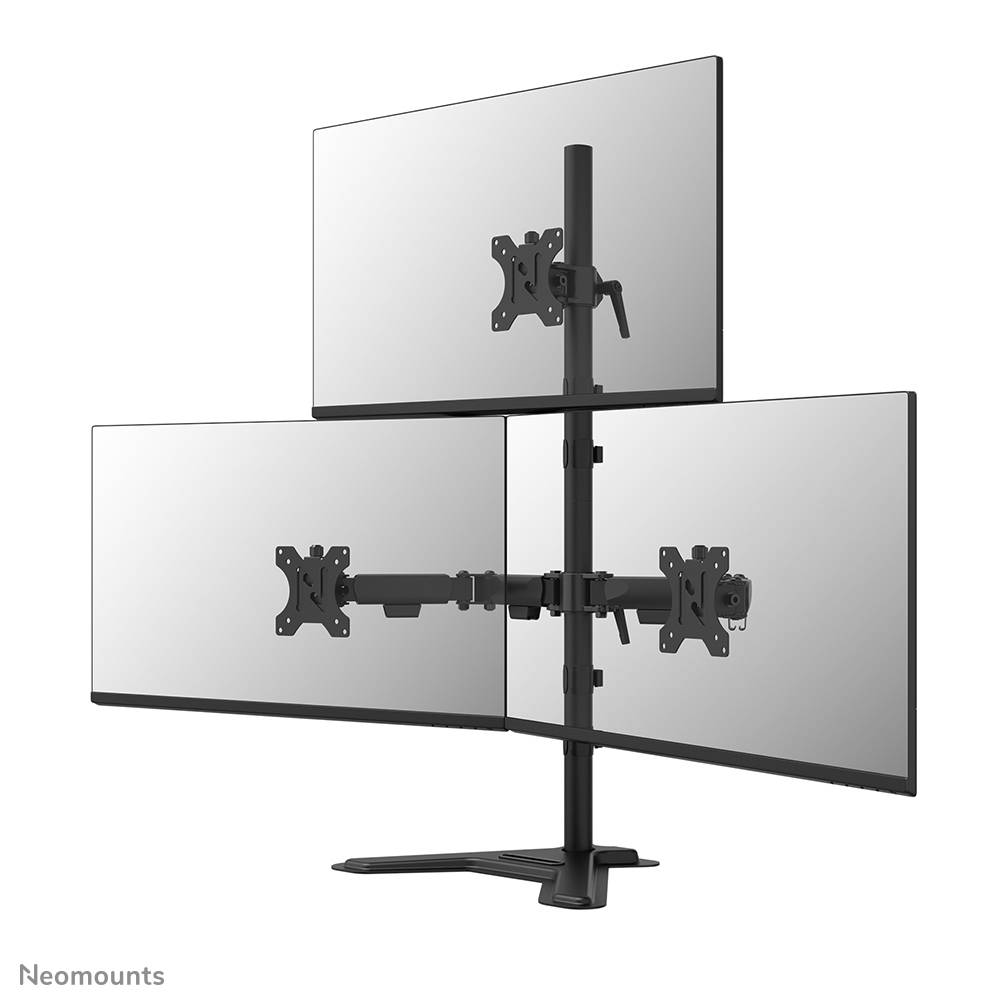 Neomounts - Befestigungskit (Monitorarm, Basis) - Voll beweglich - für 3 Monitore - Stahl - Schwarz - Bildschirmgröße: 2
