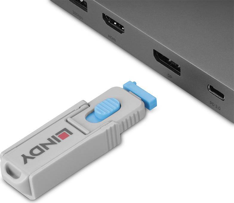 LINDY DisplayPort Port Schloss blau 4 Stück + 1 Schlüssel