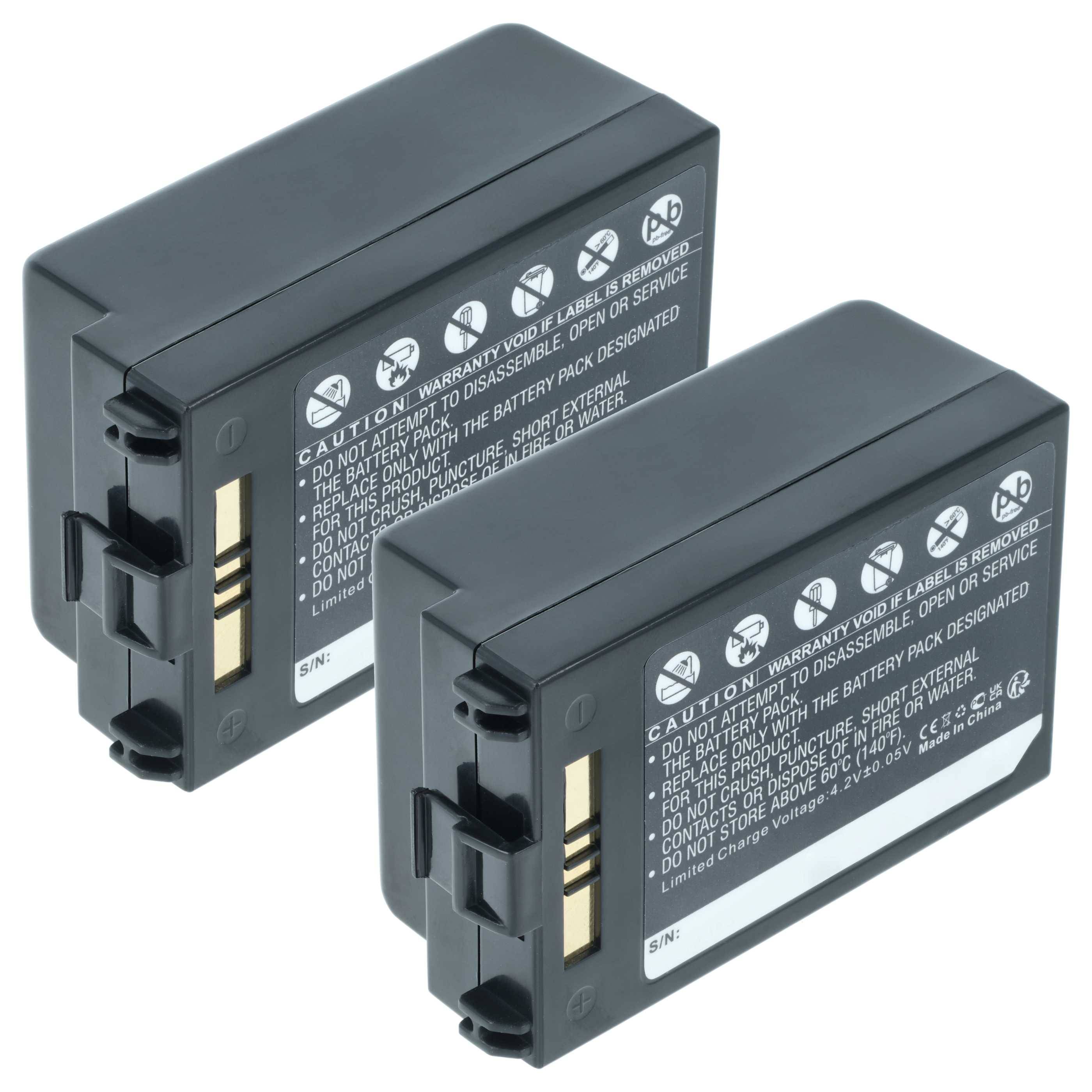 vhbw 2x Akku Ersatz für Symbol BTRY-MC70EAB00, HBM-SYM70LX, BTRY-MC70EAB02 für Barcodescanner POS (3800 mAh, 3,7 V