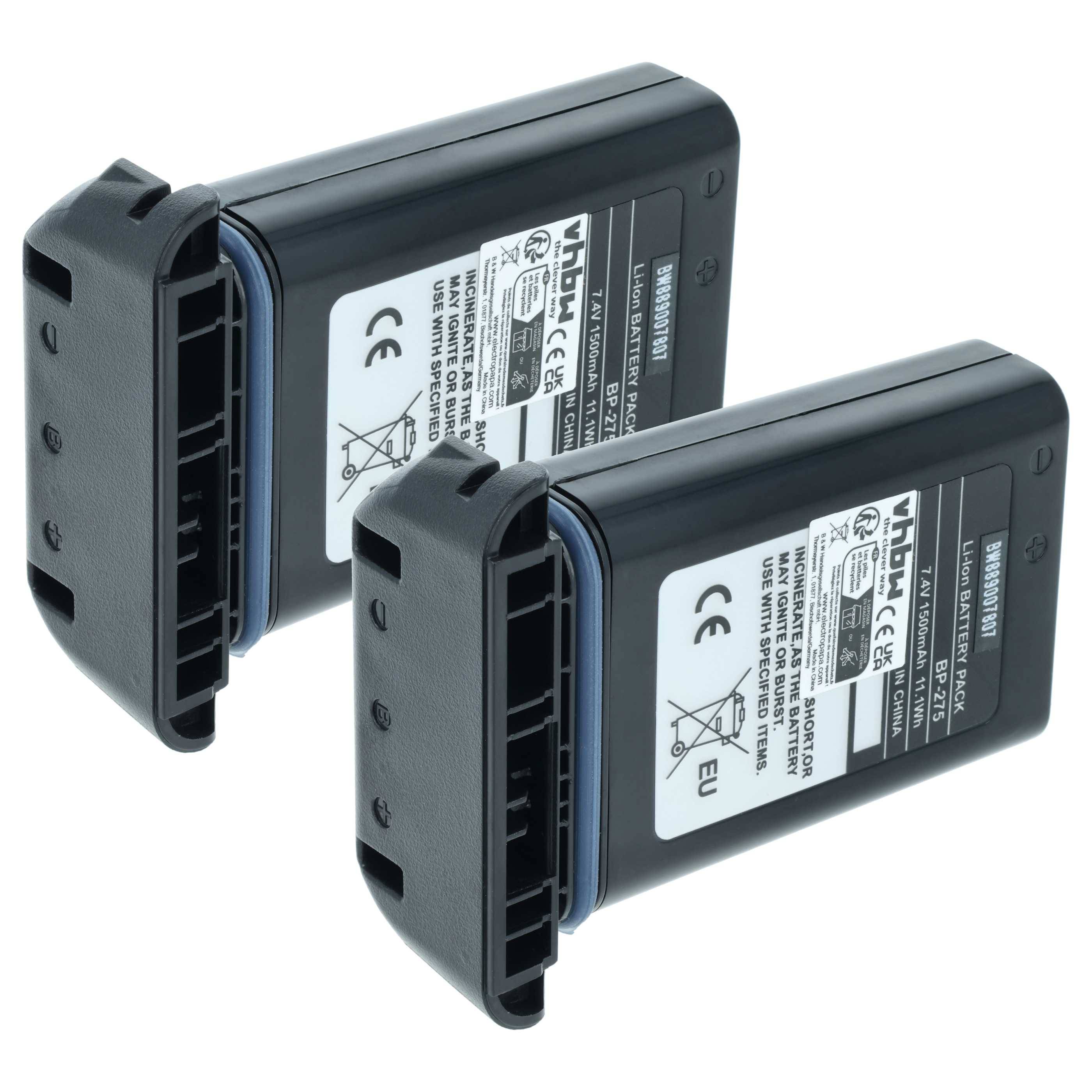 vhbw 2x Akku Ersatz für Icom BP-275 für Funkgerät, Walkie Talkie (1500 mAh, 7,4 V, Li-Ion)