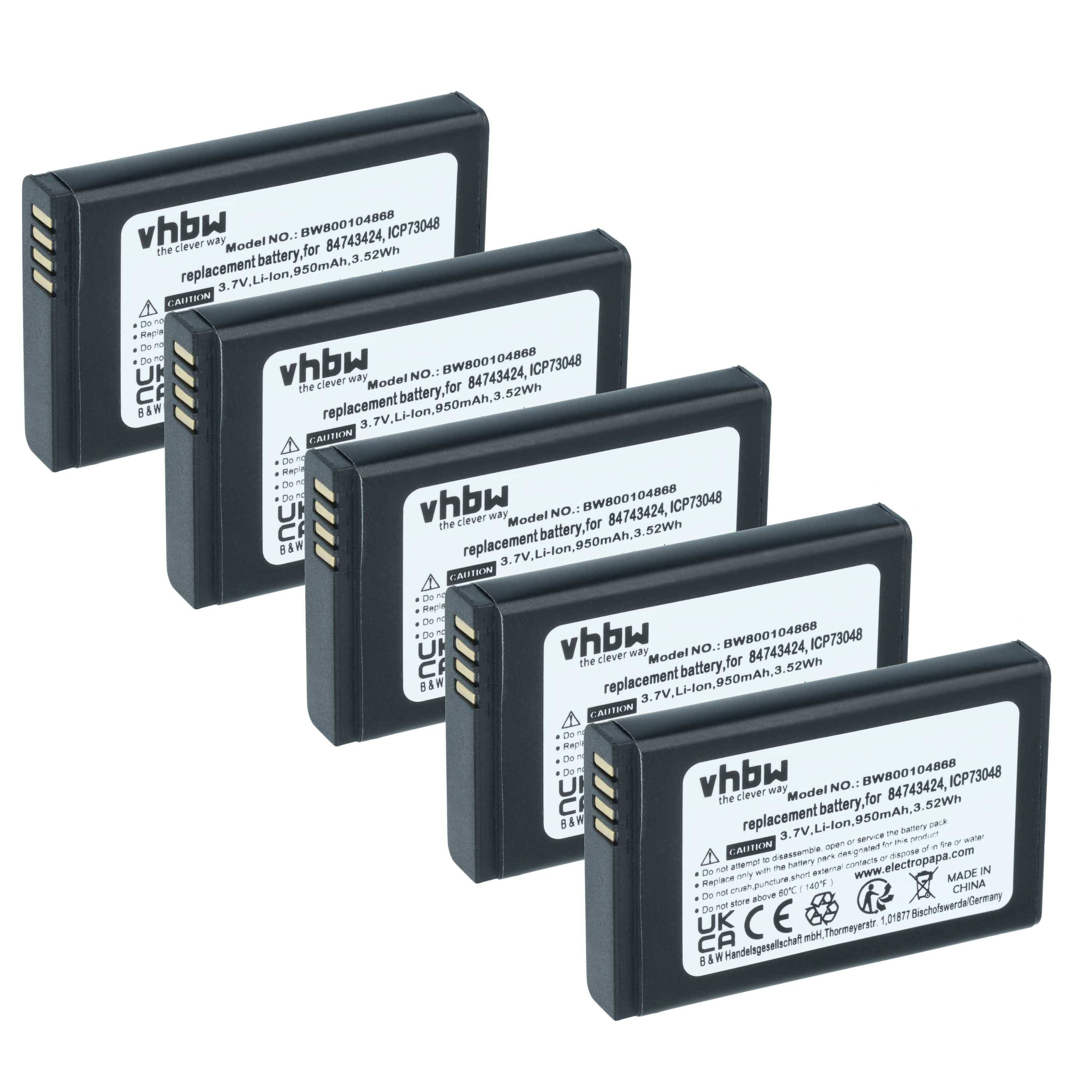 vhbw 5x Akku kompatibel mit Nortel Kirk 4080 schnurlos Festnetz Telefon (950 mAh, 3,7 V, Li-Ion)
