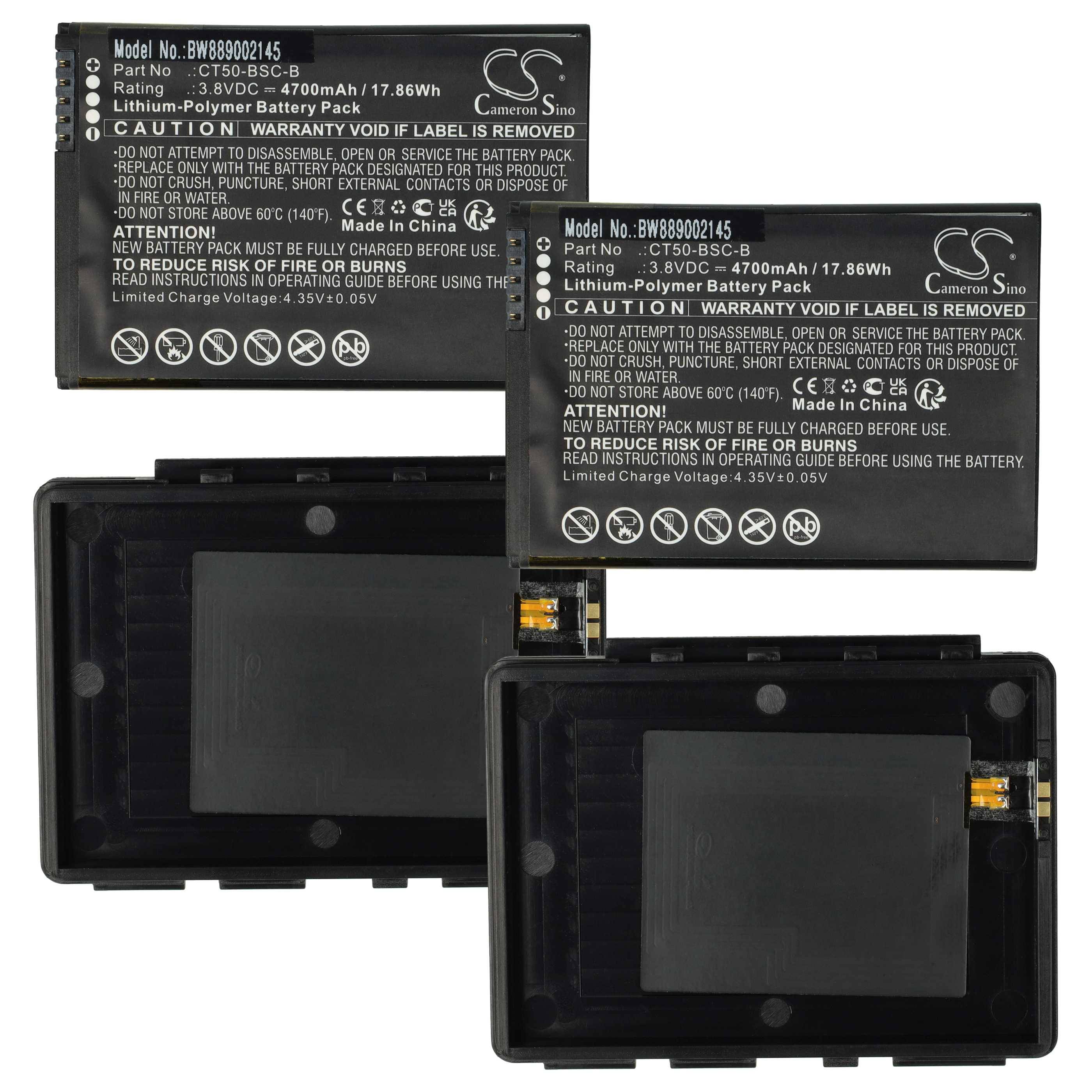 vhbw 2x Akku kompatibel mit Honeywell Dolphin CT65, CT60 Mobilcomputer PDA Scanner (4700 mAh, 3,8 V, Li-Polymer)