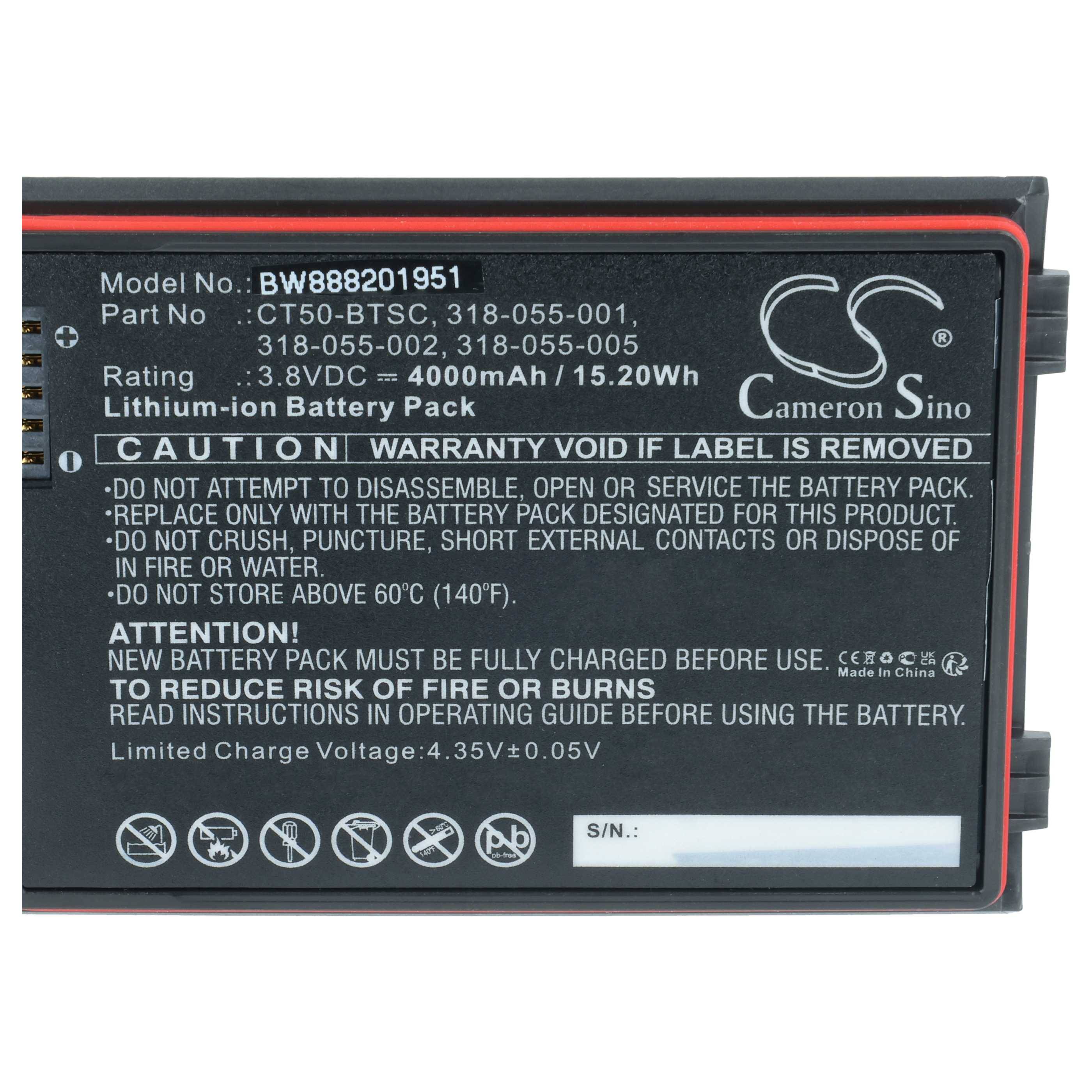vhbw 2x Akku Ersatz für Honeywell 318-055-002, 318-055-005, 318-055-011, 318-055-001 für Handheld Computer Scanner (4000 mAh, 3,8 V, Li-Ion)