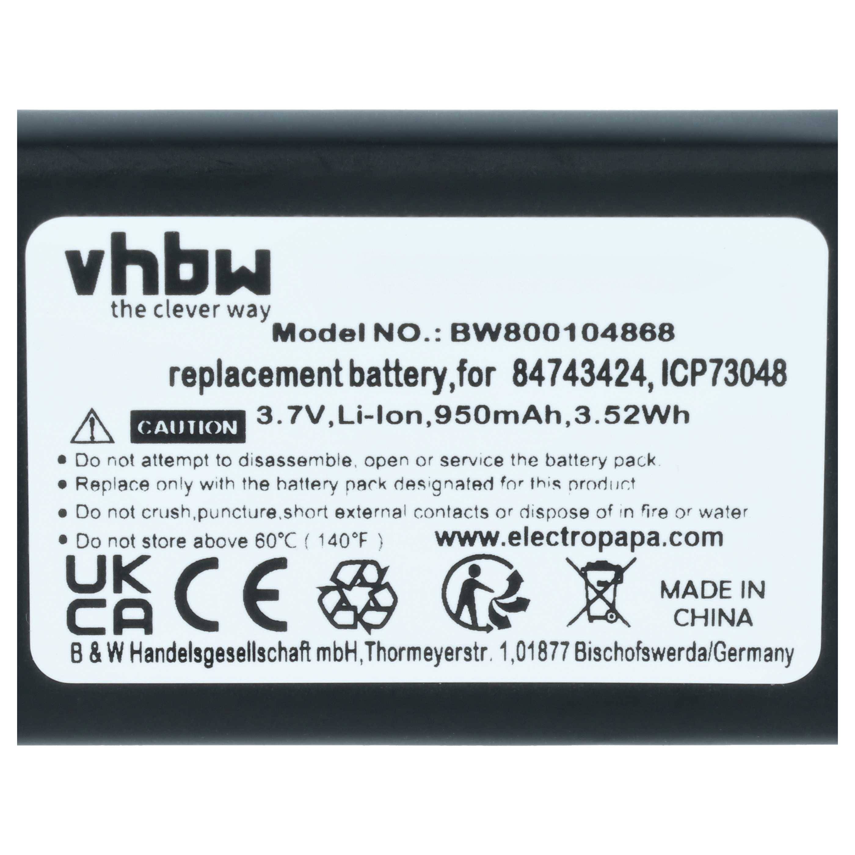 vhbw 5x Akku kompatibel mit Nortel Kirk 4080 schnurlos Festnetz Telefon (950 mAh, 3,7 V, Li-Ion)