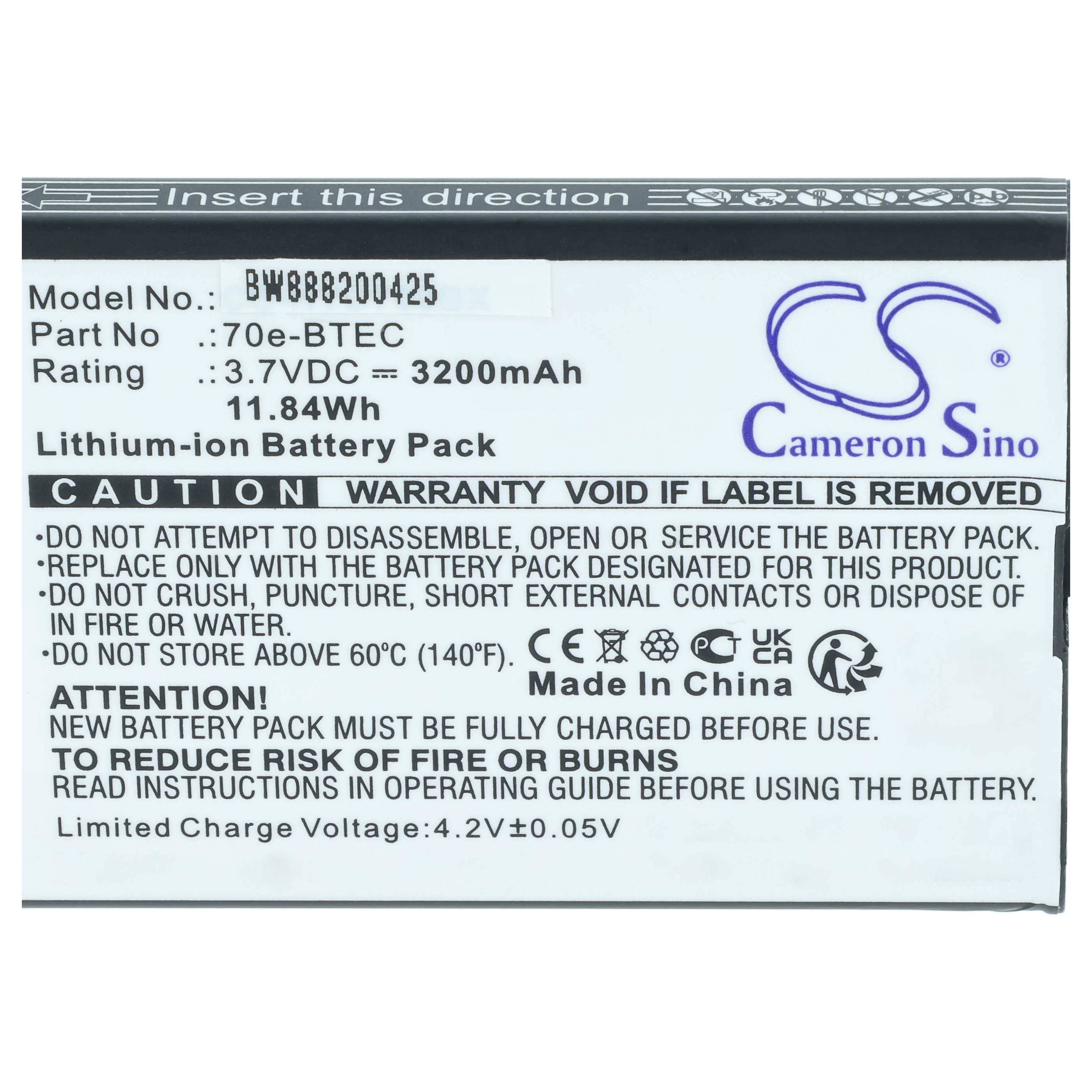 vhbw 2x Akku kompatibel mit Honeywell CAPTUVO SL42 SLED, HEALTHCARE SLED Handheld Computer Scanner (3200 mAh, 3,7 V