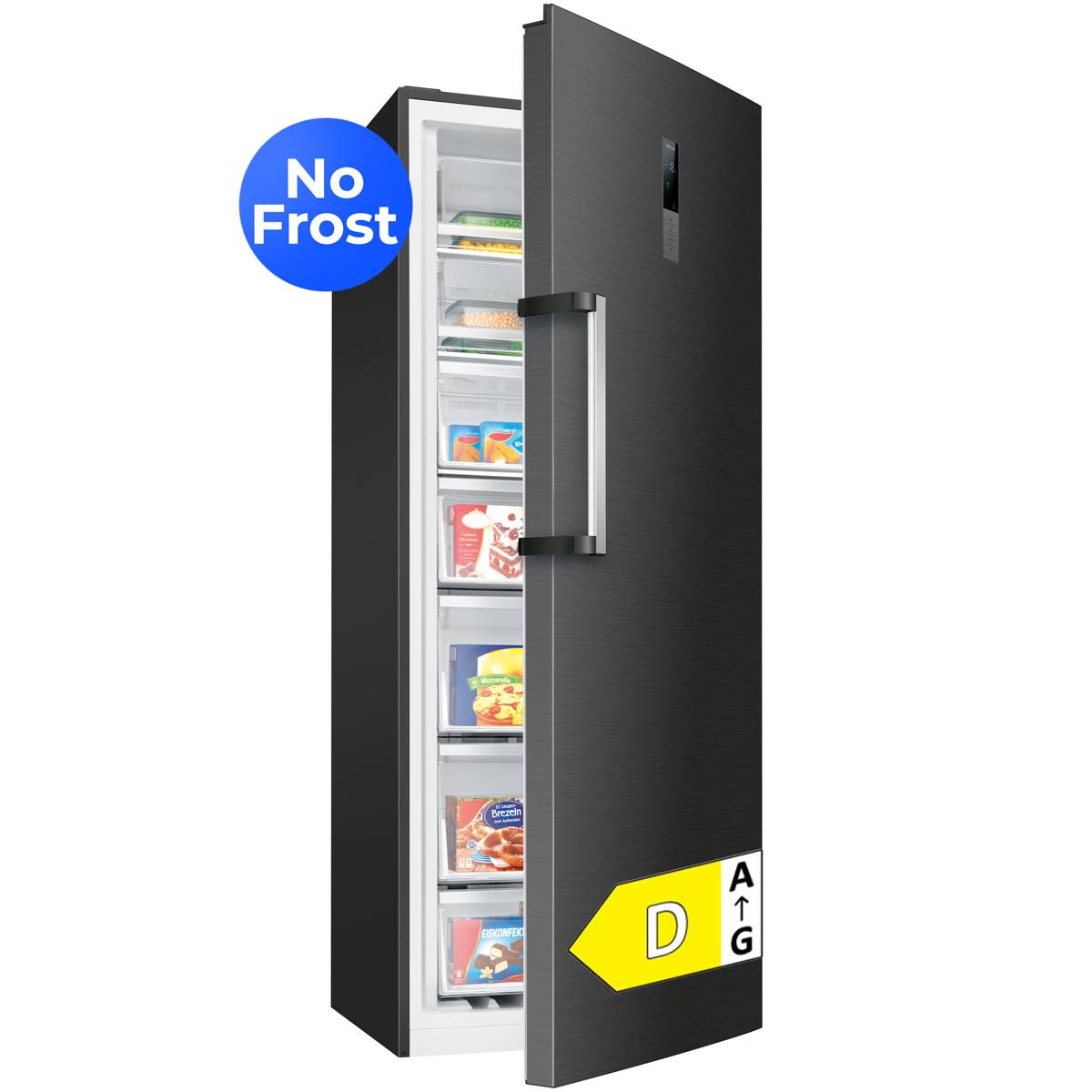 Bomann Gefrierschrank GSVS 7365 weiß, 380 l, 18 kg/24h, SN-T, No-Frost-System, D, Schwarz