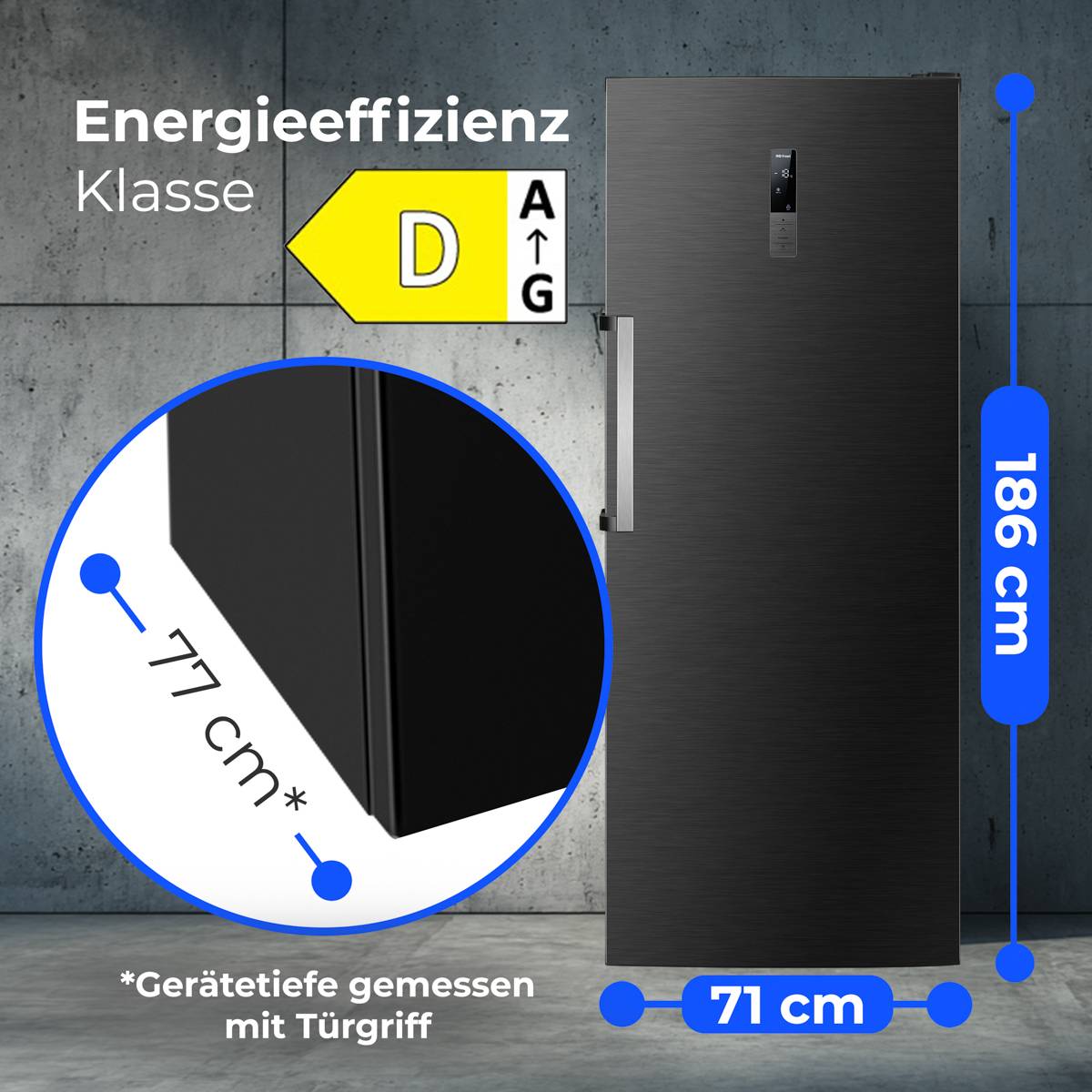 Bomann Gefrierschrank GSVS 7365 weiß, 380 l, 18 kg/24h, SN-T, No-Frost-System, D, Schwarz