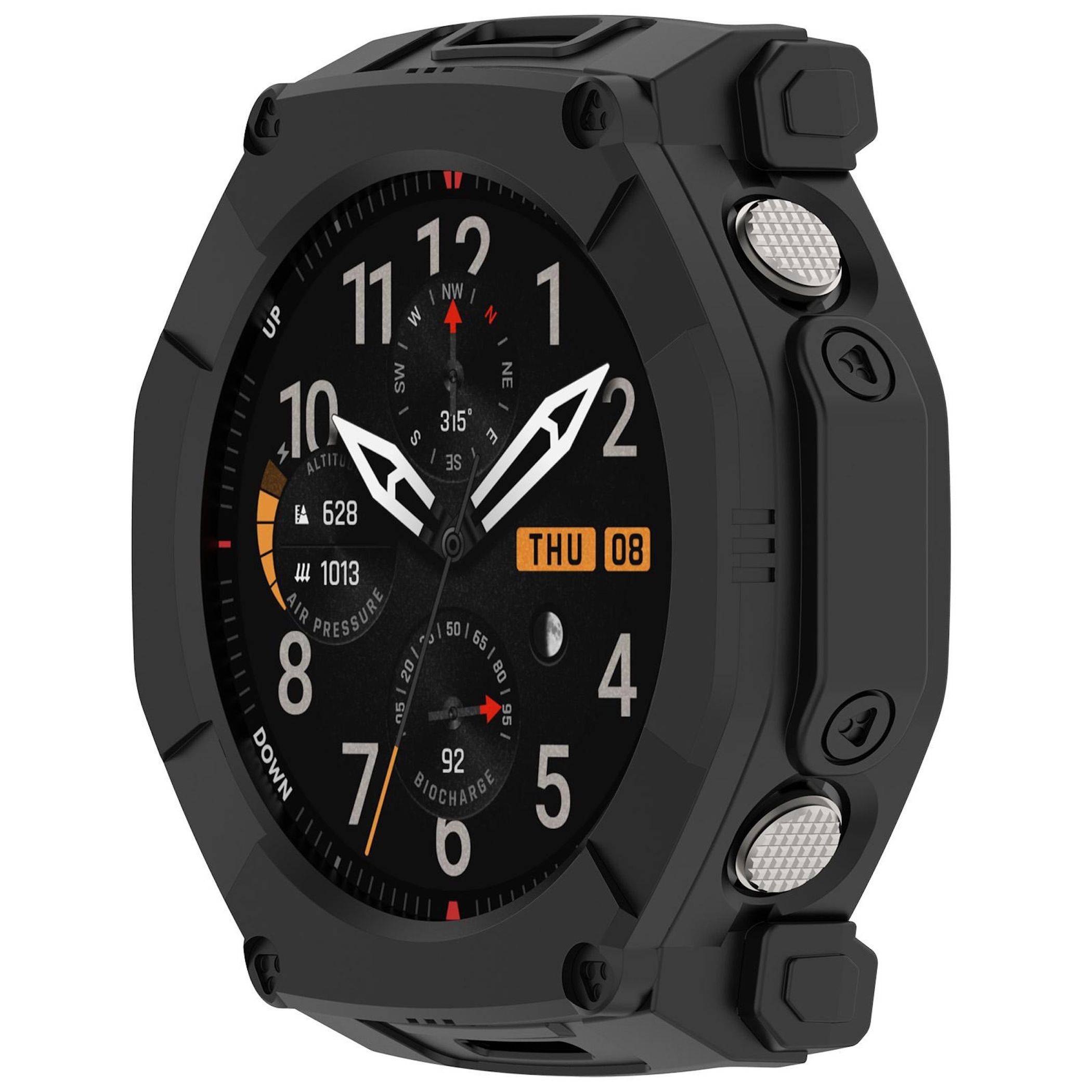 Smartwatch TPU Hülle für Amazfit T-Rex Ultra 2 Schutz Gehäuse Stoßfest Schwarz