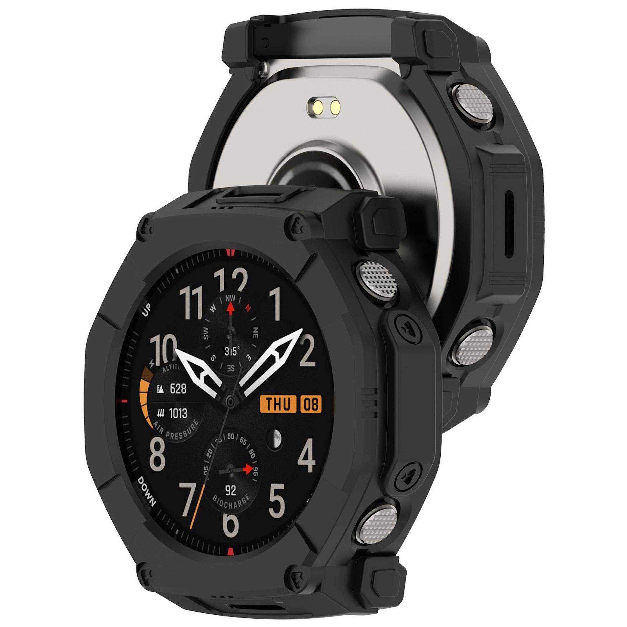 Smartwatch TPU Hülle für Amazfit T-Rex Ultra 2 Schutz Gehäuse Stoßfest Schwarz