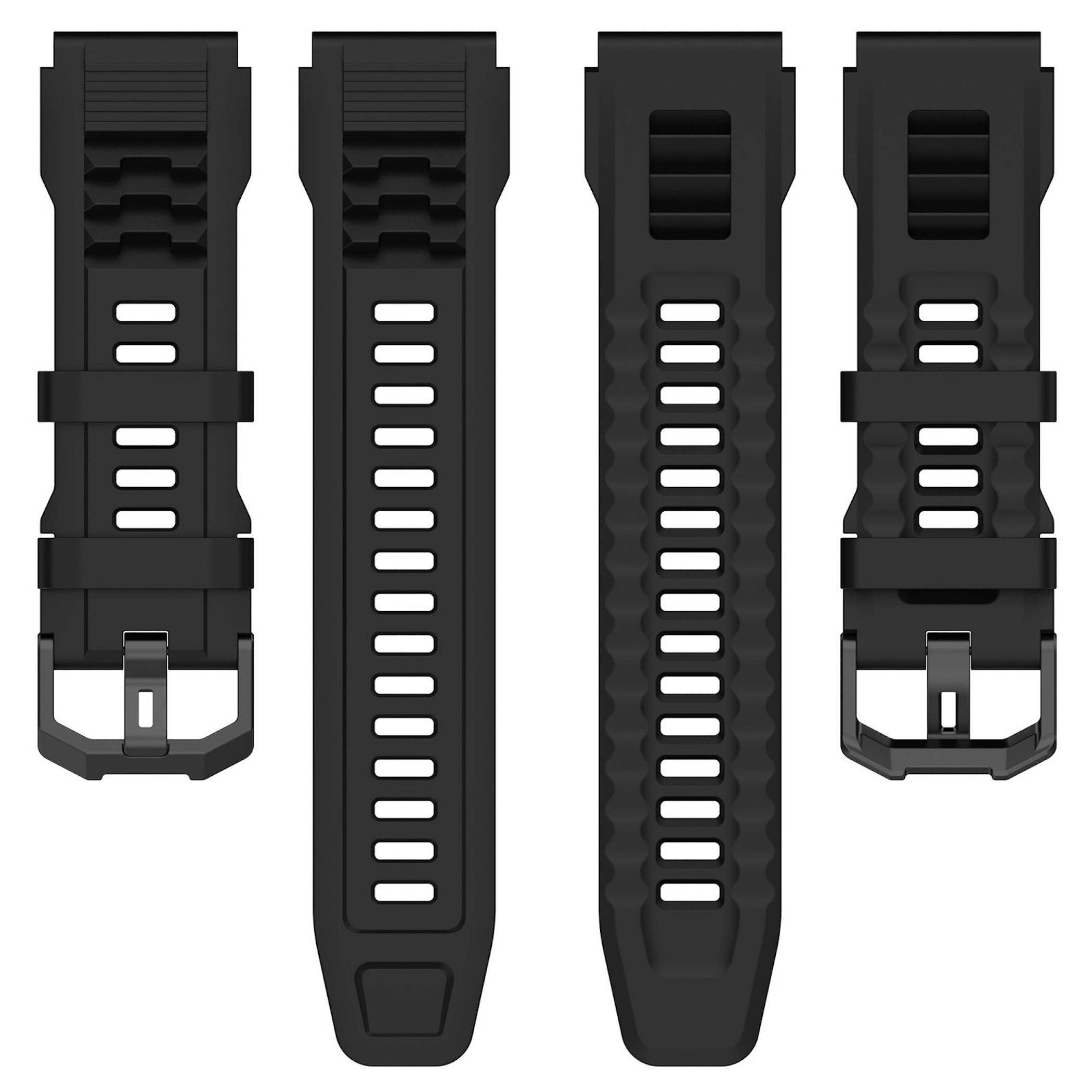 Smartwatch Silikon Sport Armband für Amazfit T-Rex Ultra verstellbar Schwarz