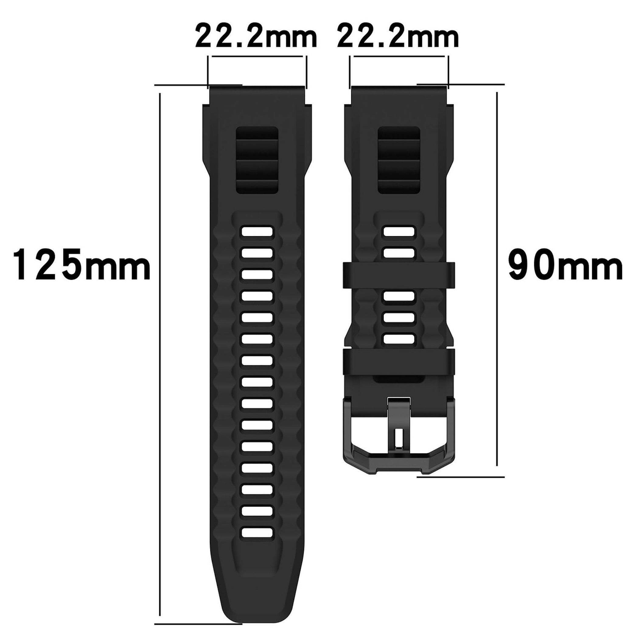 Smartwatch Silikon Sport Armband für Amazfit T-Rex Ultra verstellbar Schwarz