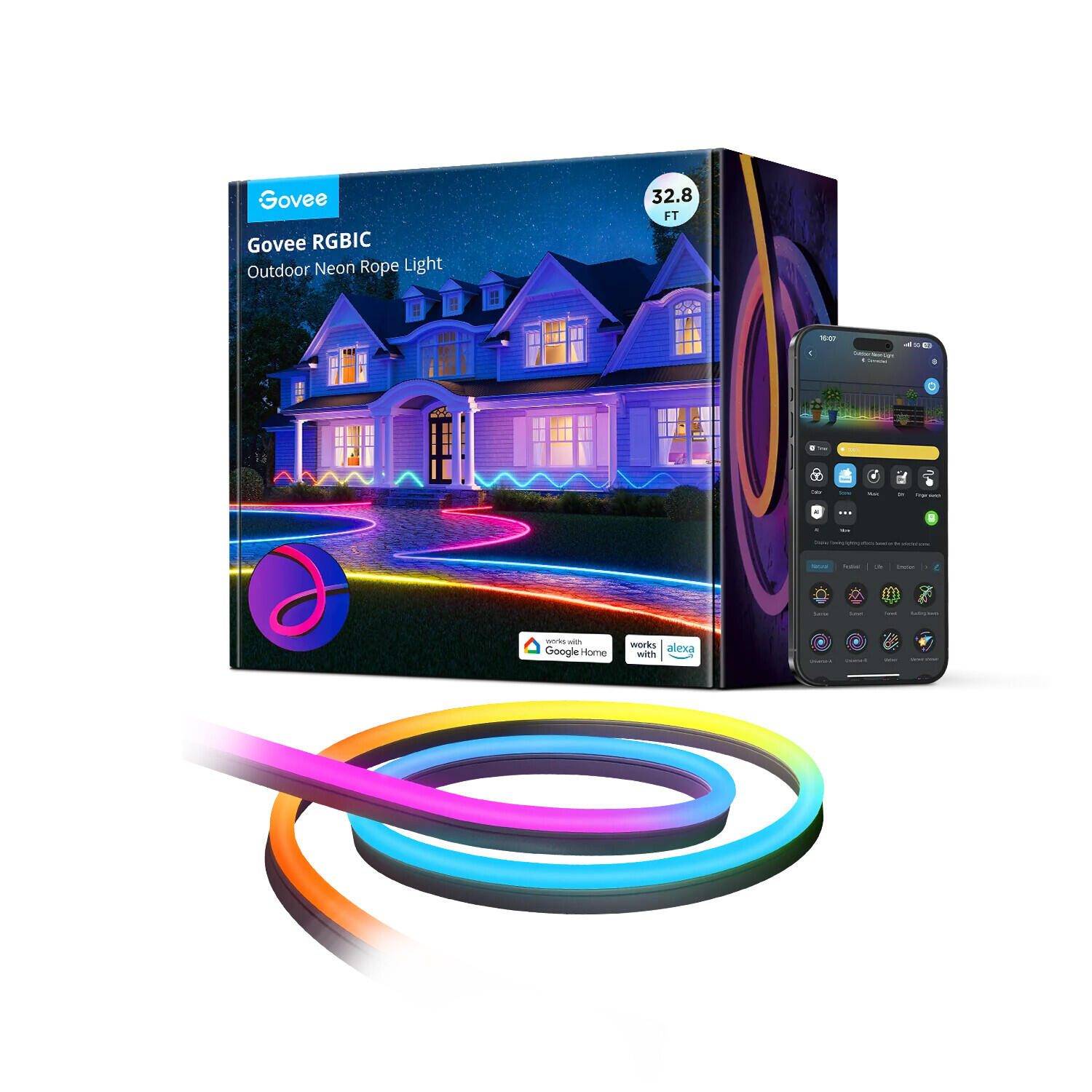 Govee RGBIC Outdoor-Neonlichtschlauch 10m H61A8 