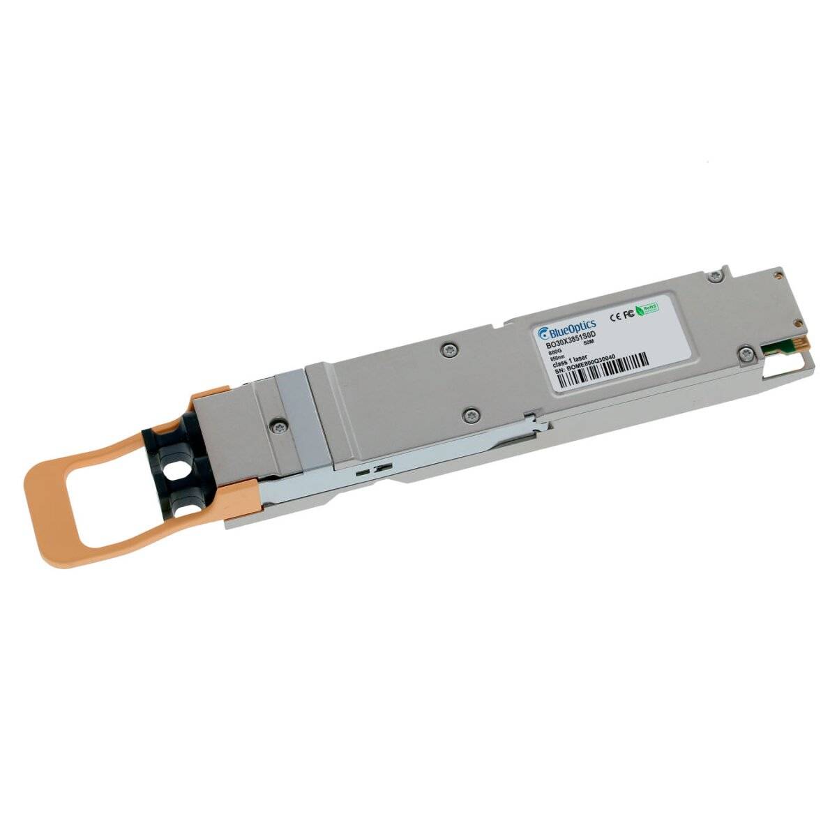 BlueOptics NVIDIA 980-9I510-F4NS00 800G OSFP Transceiver, Twin-Port MPO-MTP-12/APC, IHS/Finned Top,