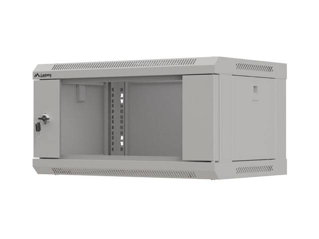 Lanberg WF03-5304-10S, Wandmontiertes Regal, 4U, 60 kg, Sperrschloss, Ablageschienen, 9,6 kg