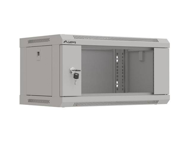 Lanberg WF03-5304-10S, Wandmontiertes Regal, 4U, 60 kg, Sperrschloss, Ablageschienen, 9,6 kg