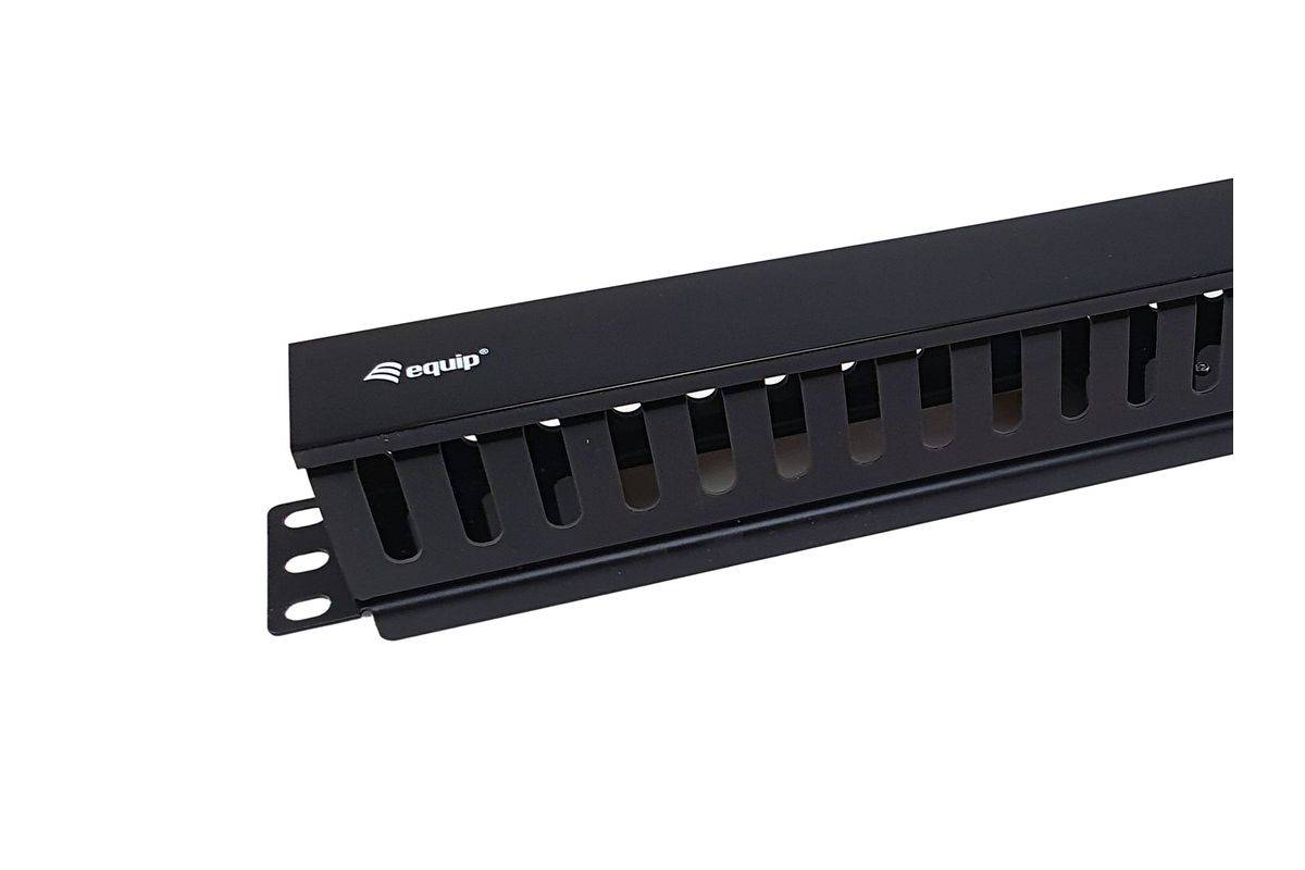 Equip 19" Kabelmanagement Panel Ausstattung schwarz - Schwarz