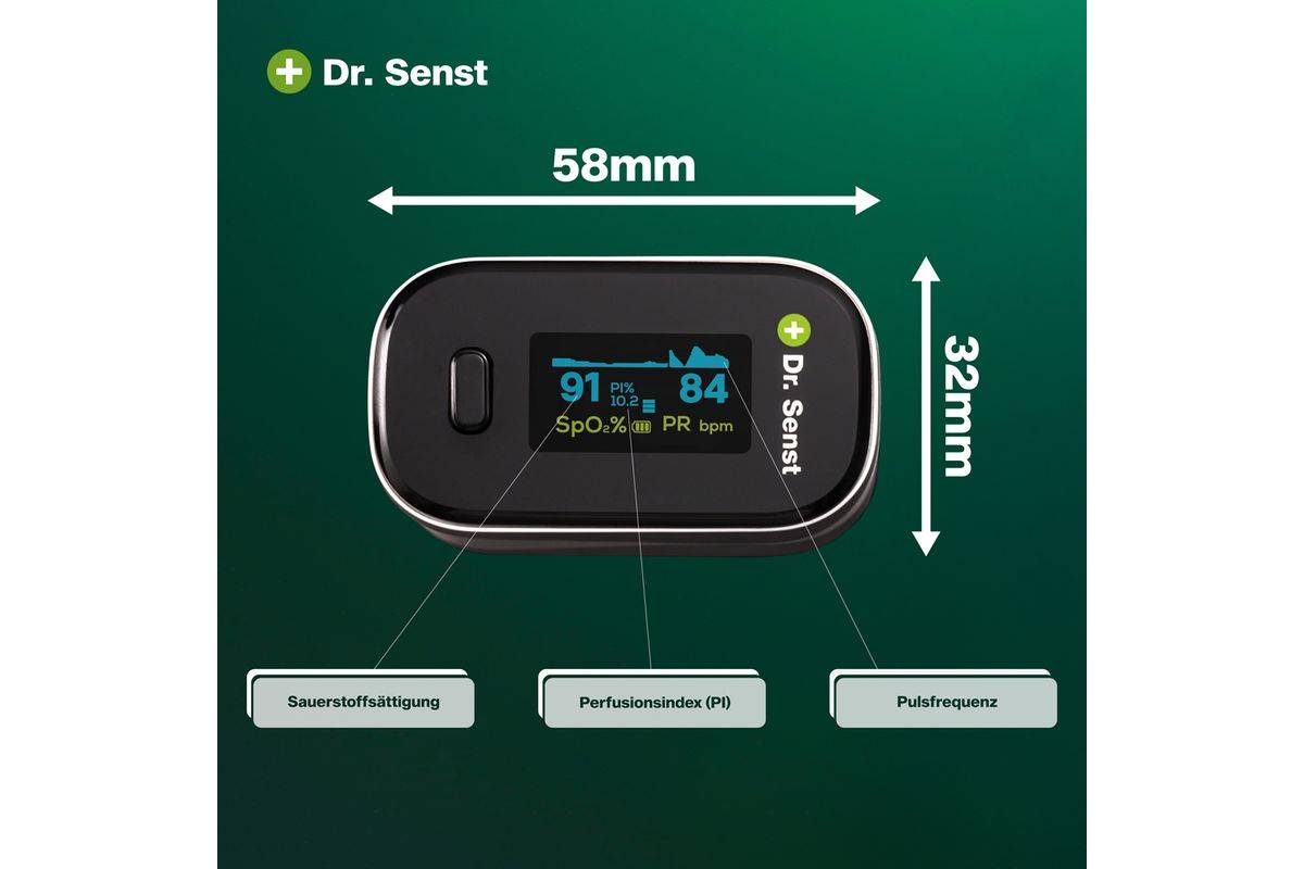 Dr. Senst Fingerspitzen Pulsoximeter YK-80B inkl. Batterie Multimedia-Technik Oximeter